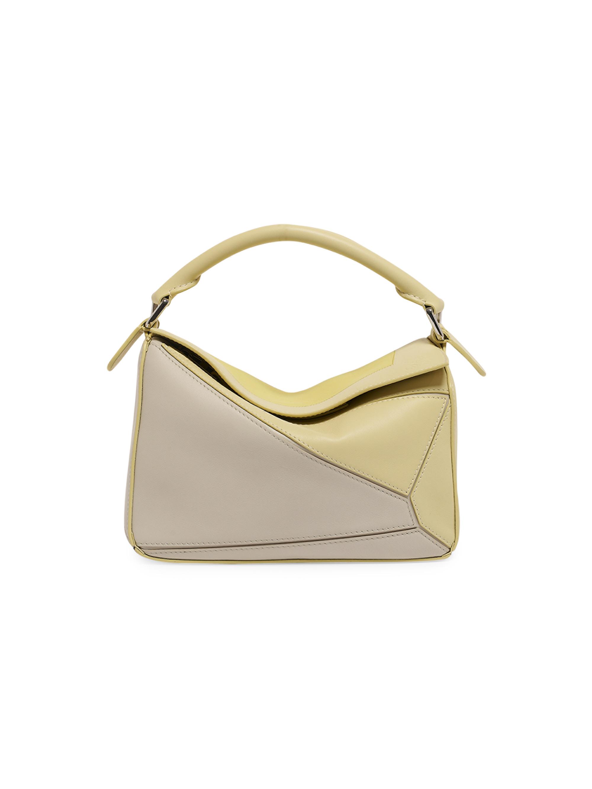 LOEWE Women's  x Albers  Puzzle Leather Top Handle Bag - Grey Blue Pattern