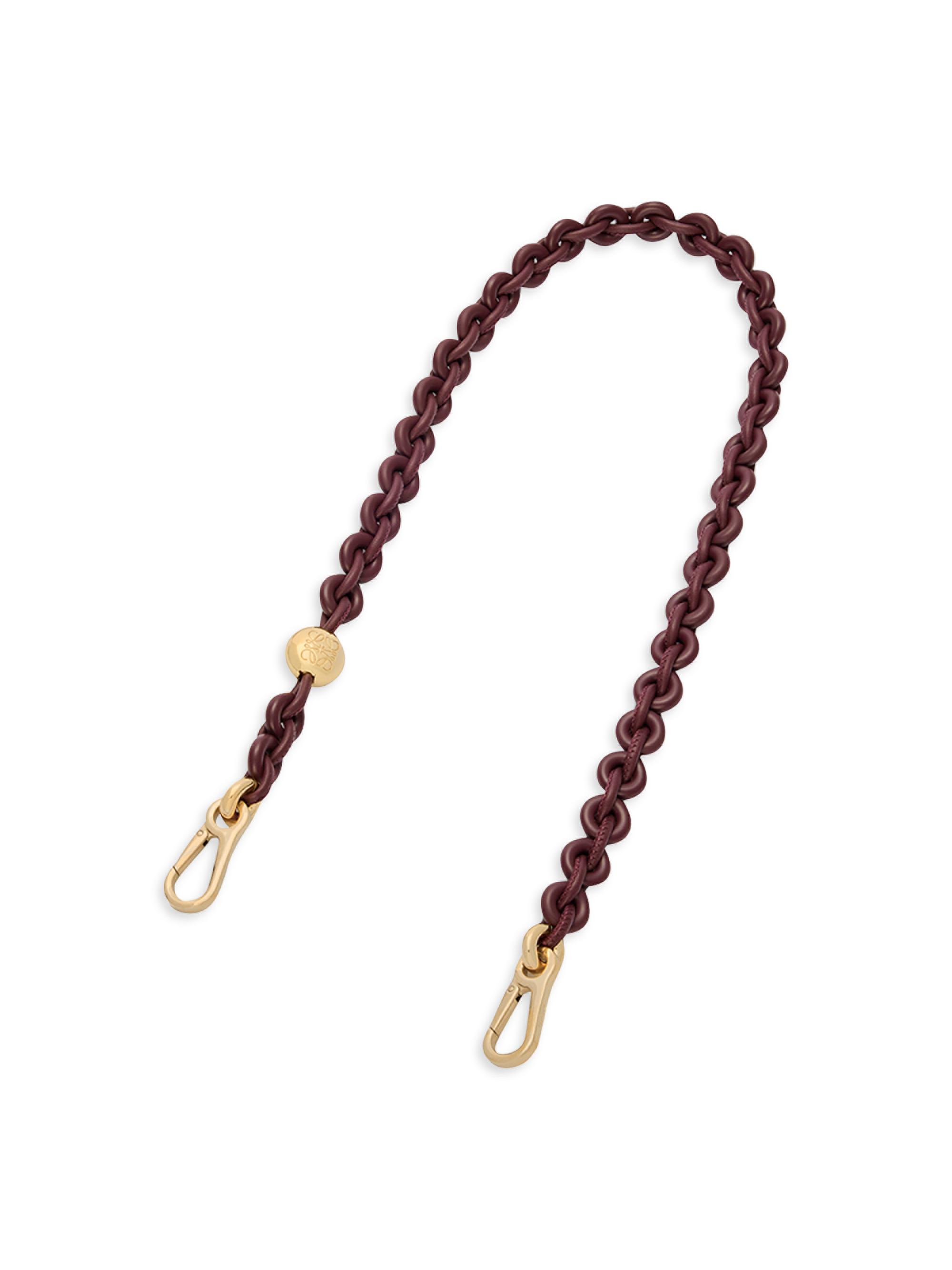 LOEWE Women's Tonal Donut Leather Chain Shoulder Strap - Dark Red