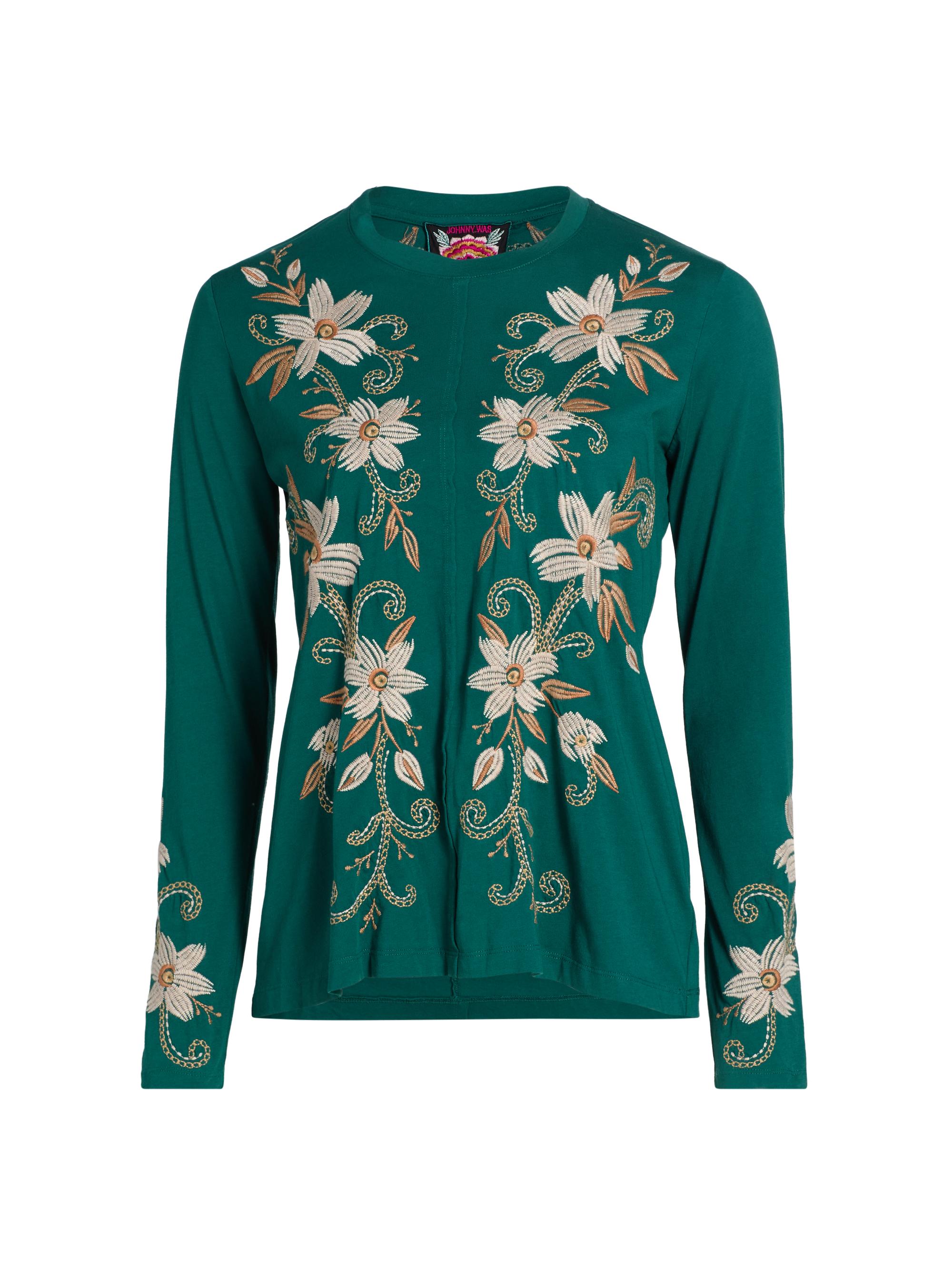 Johnny Was Women's Corinthe Floral Cotton Top - Botanical Garden