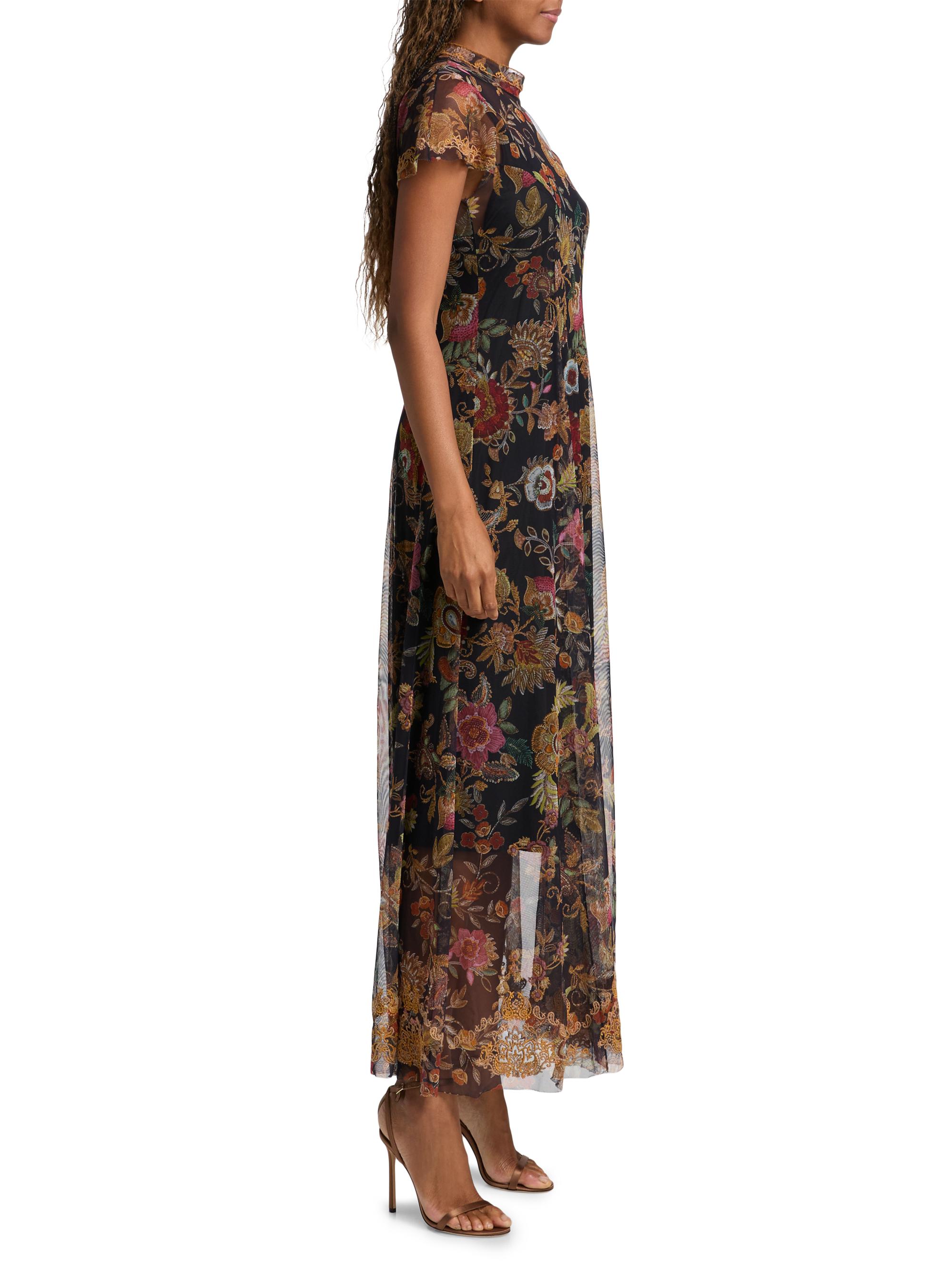 beaded midi dress MissJophiel Straps Corset Floral Embroidery Beaded Midi Dress Other / Above Knee / US16