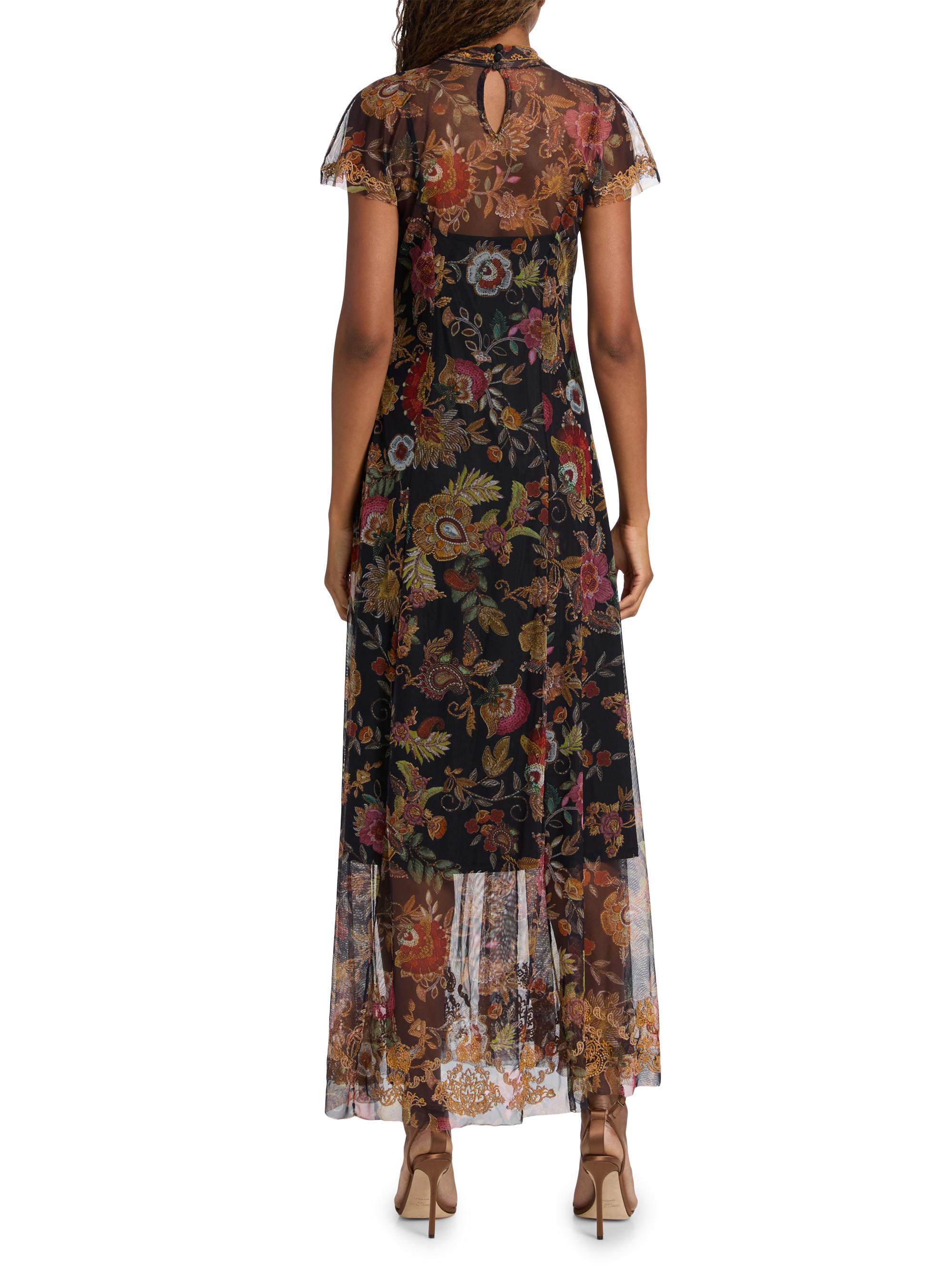 knee length dresses for ladies Mimi Lace Floral Maxi Dress