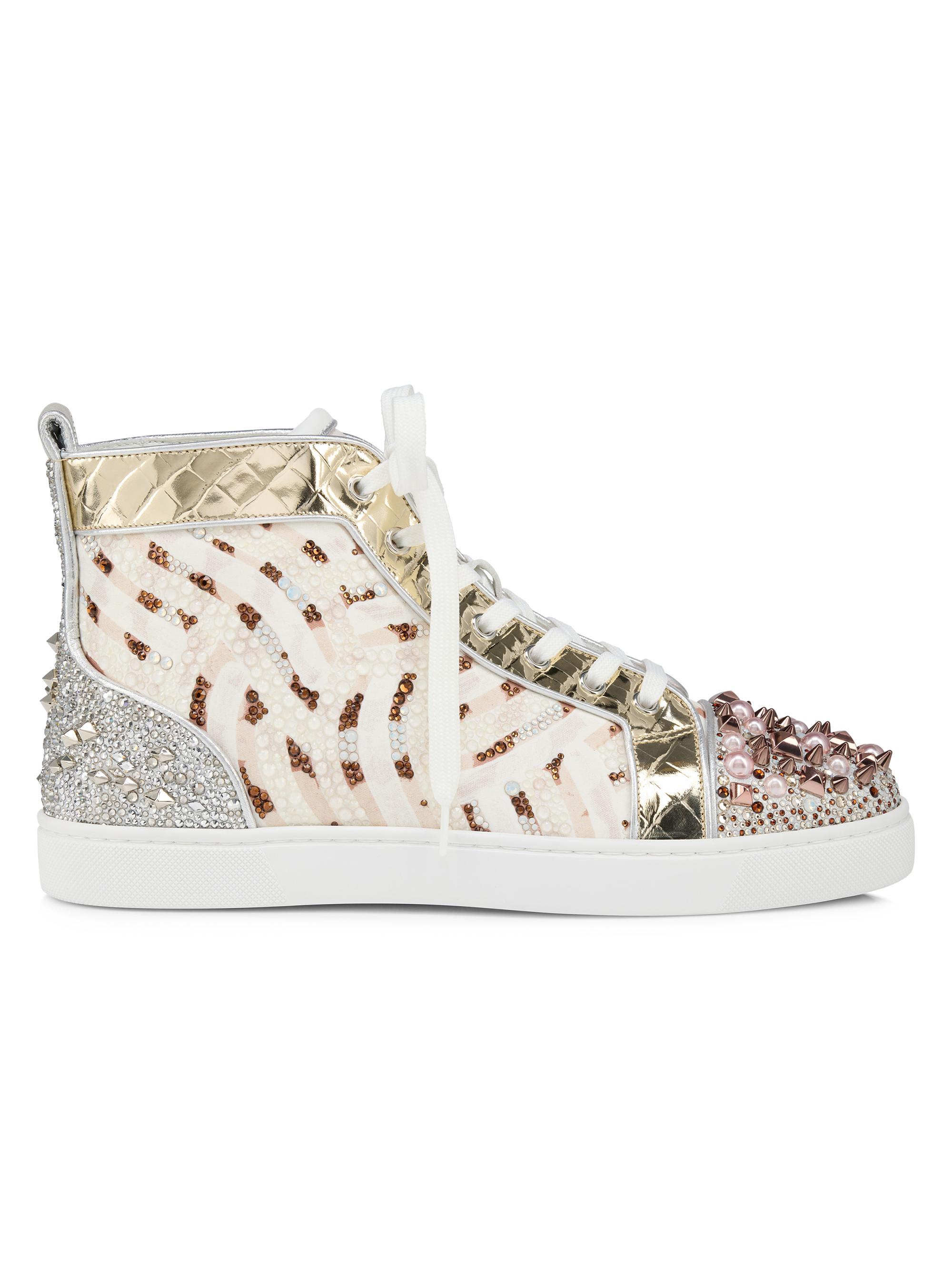 Christian Louboutin Men's Louis No Limit Gaagal Sneakers - Leche