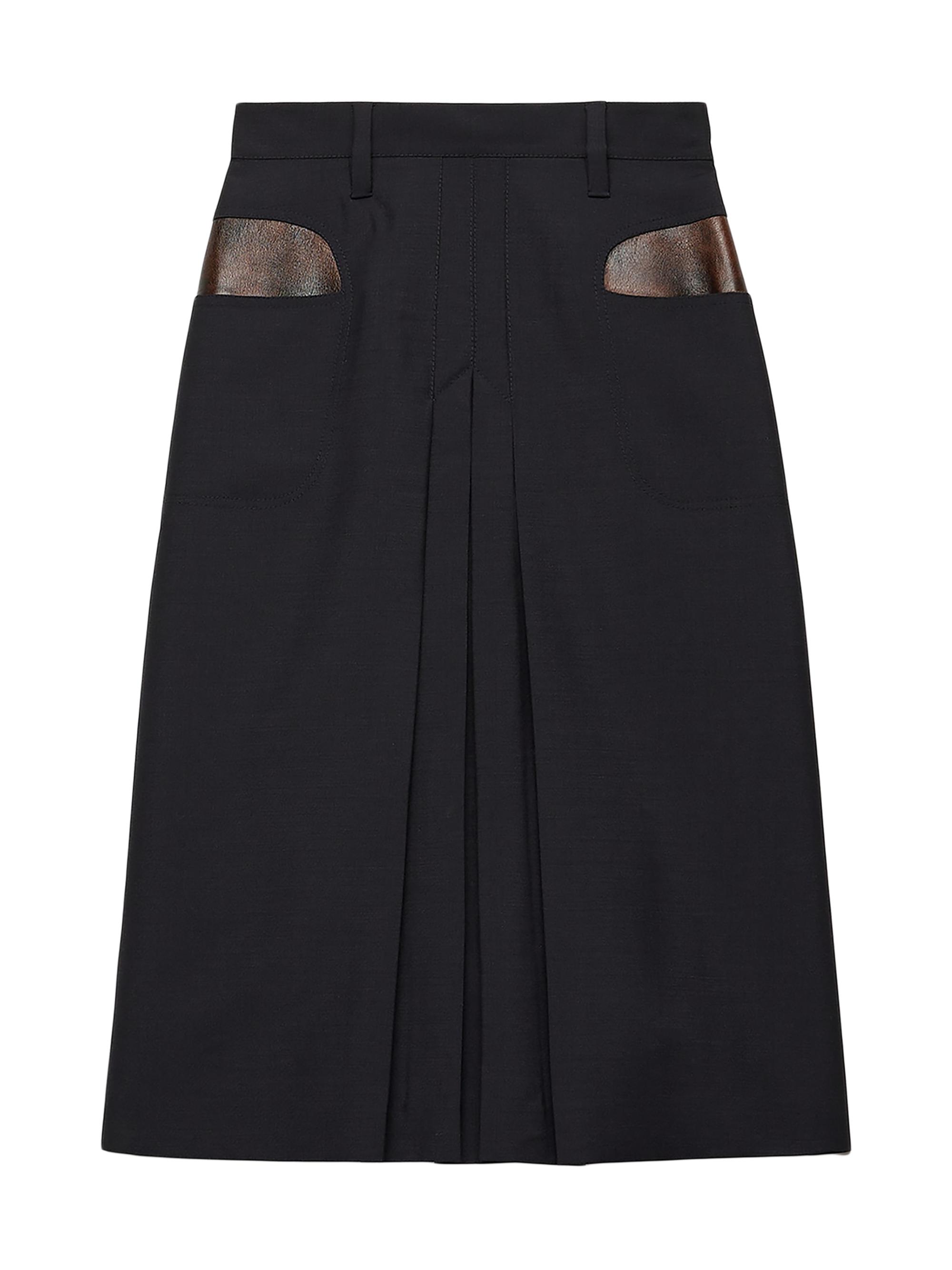 Prada Pleated Wool Flannel Skirt | Saks Fifth Avenue