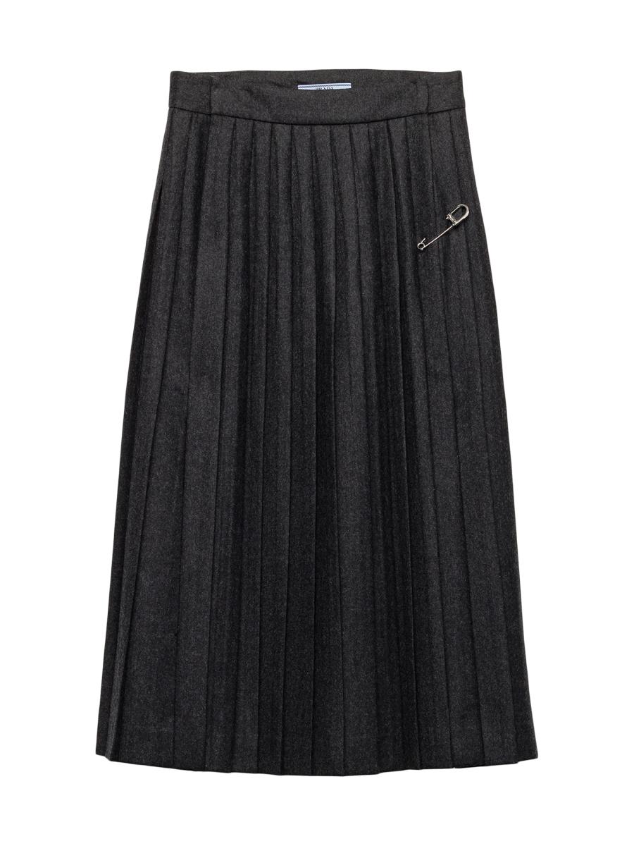 スカート PRADA PLEATED SKIRT IN FLANNEL Prada Pleated Wool Flannel Skirt | Saks Fifth Avenue