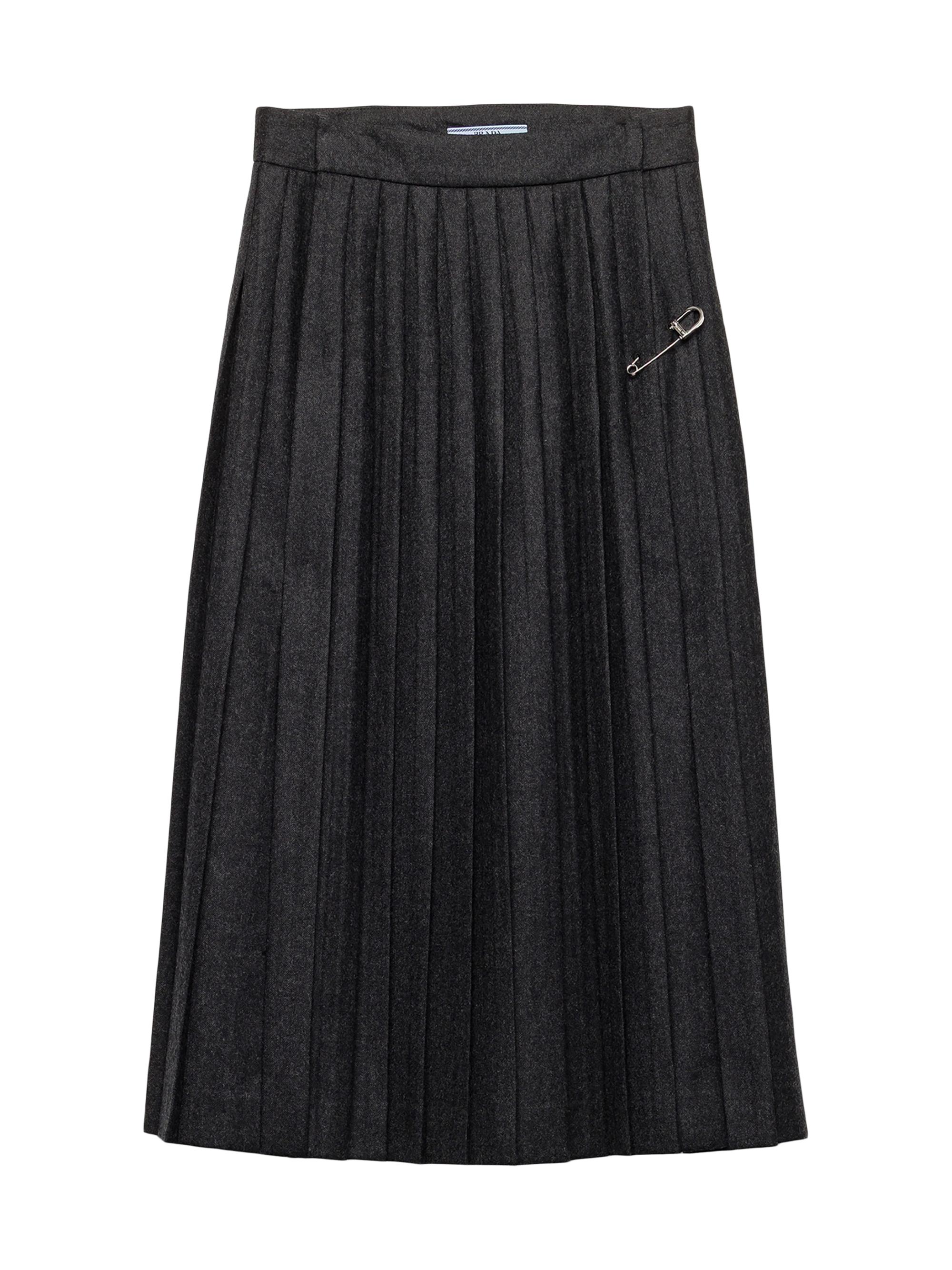 Prada Pleated Wool Flannel Skirt | Saks Fifth Avenue