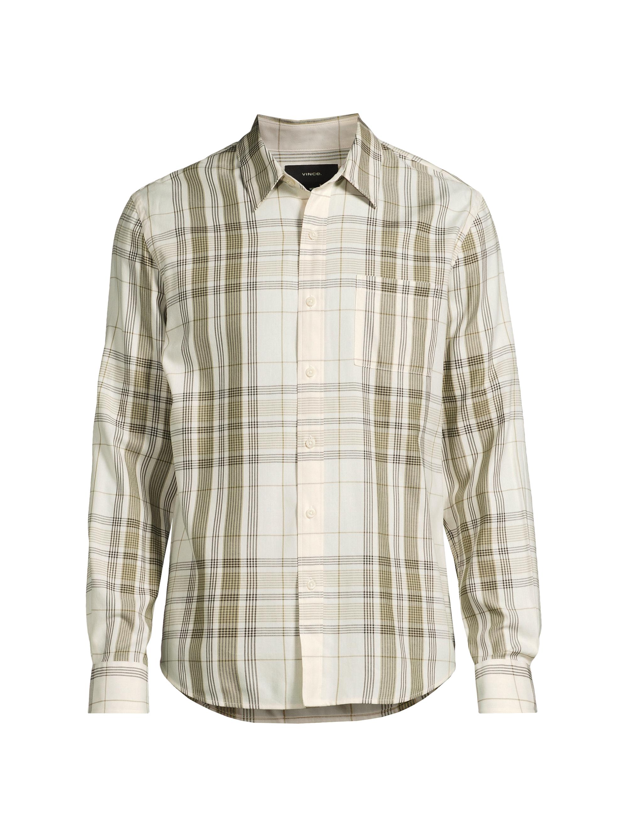 Vince Men's Dunluce Plaid Shirt - Blanco Driver Green