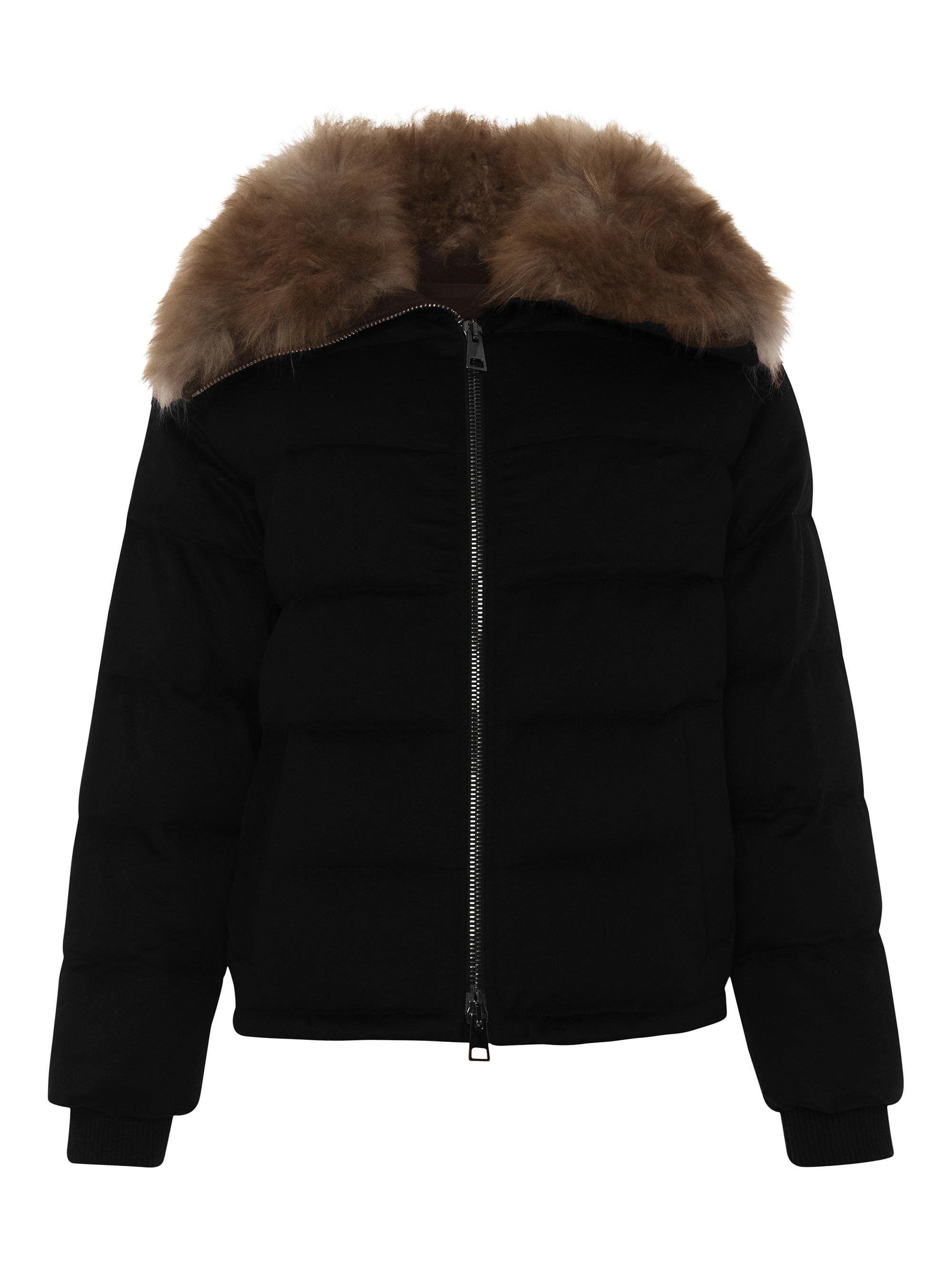 Gorski Women's Loro Piana Cashmere Down Jacket with Select Cashmere Goat Collar - Black | Thumbnail 7