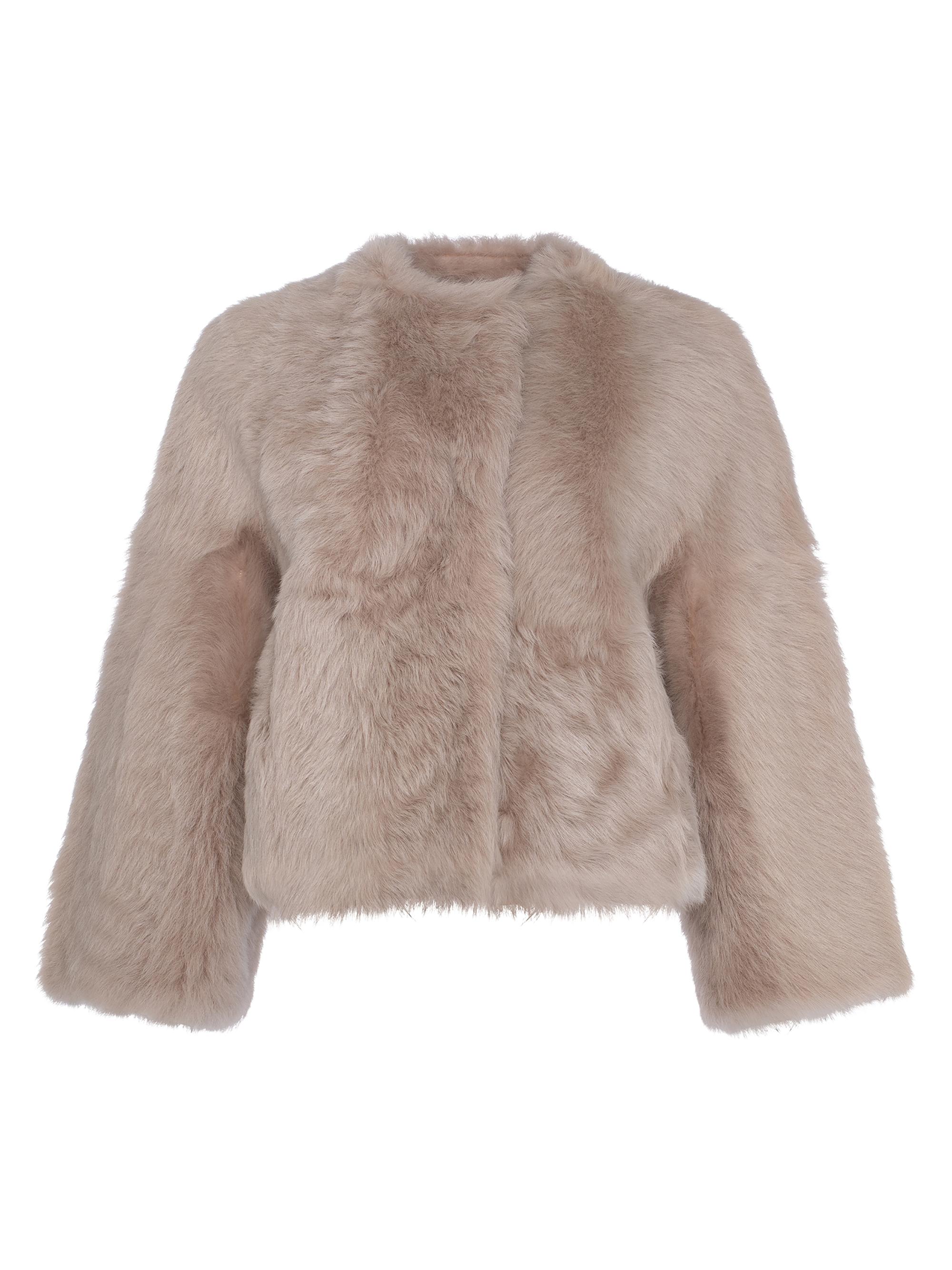 Gorski Women's Reversible Collarless Toscana Shearling Lamb Jacket - Pink