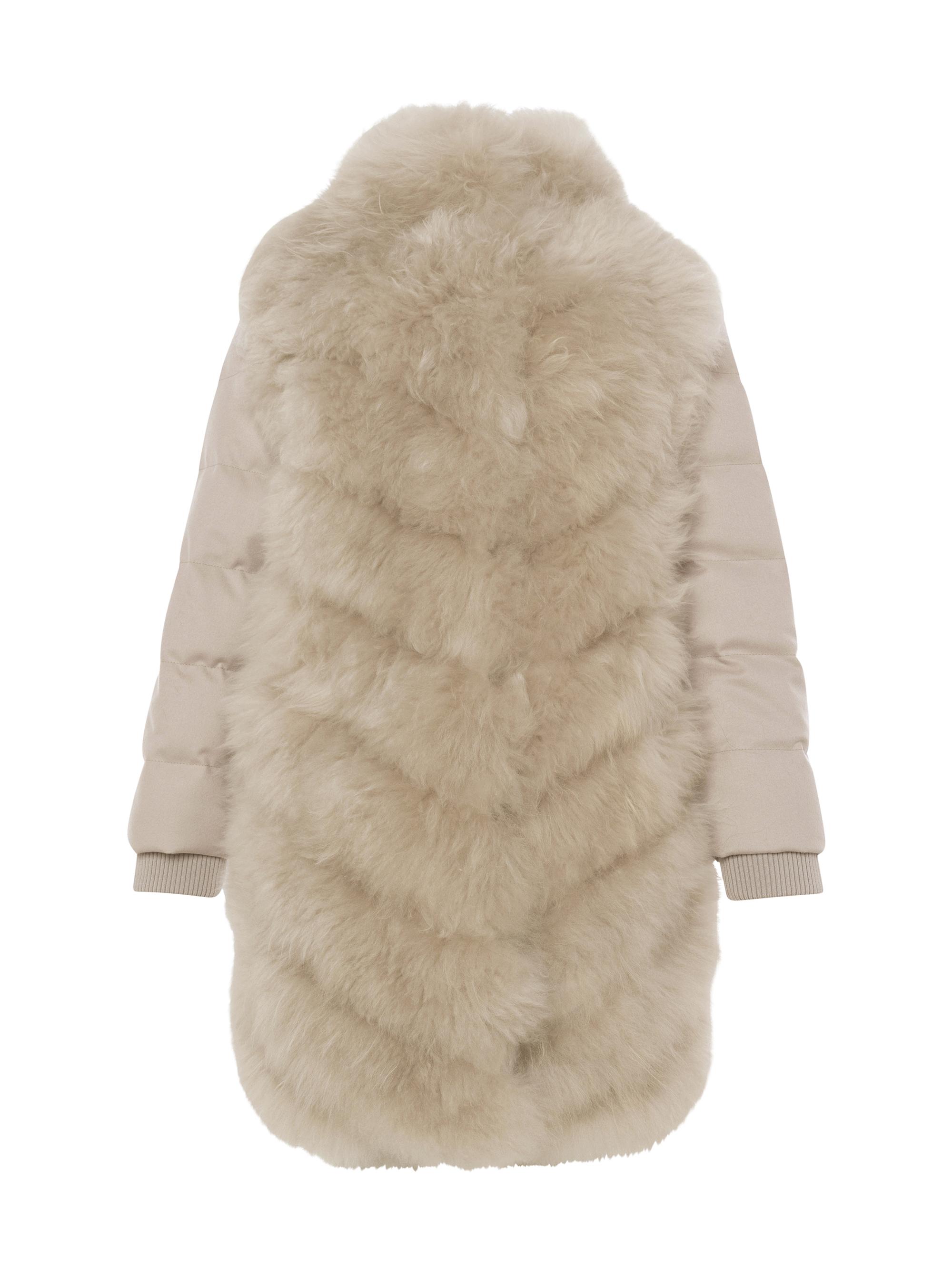 Gorski Women's Select Cashmere Goat Diagonal Stroller with Loro Piana Cashmere Sleeves and Back - Light Beige