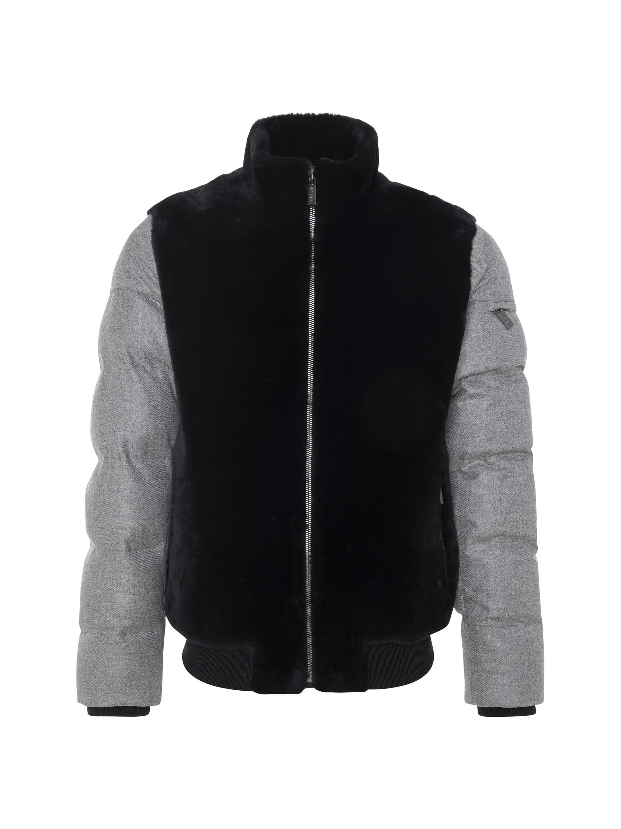 Gorski Women's Merino Shearling Lamb Bomber Jacket with Wool - Black