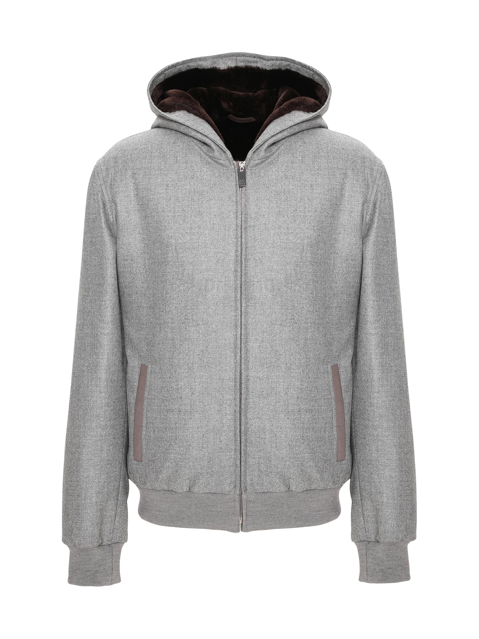 Gorski Men's Wool and Cashmere Jacket with Select Shearling Lamb Lining - Gray