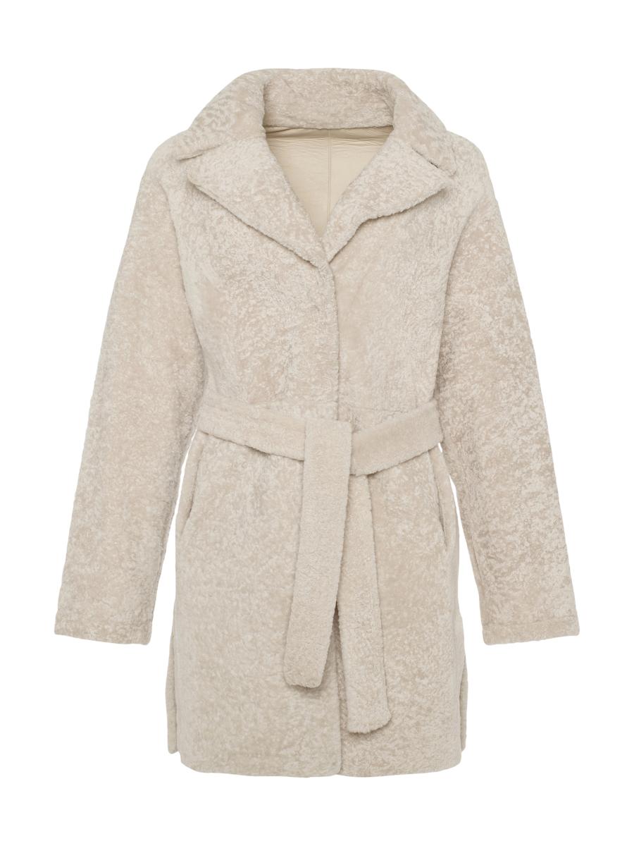 Gorski Women's Reversible Textured Shearling Lamb Stroller Belt In Sand