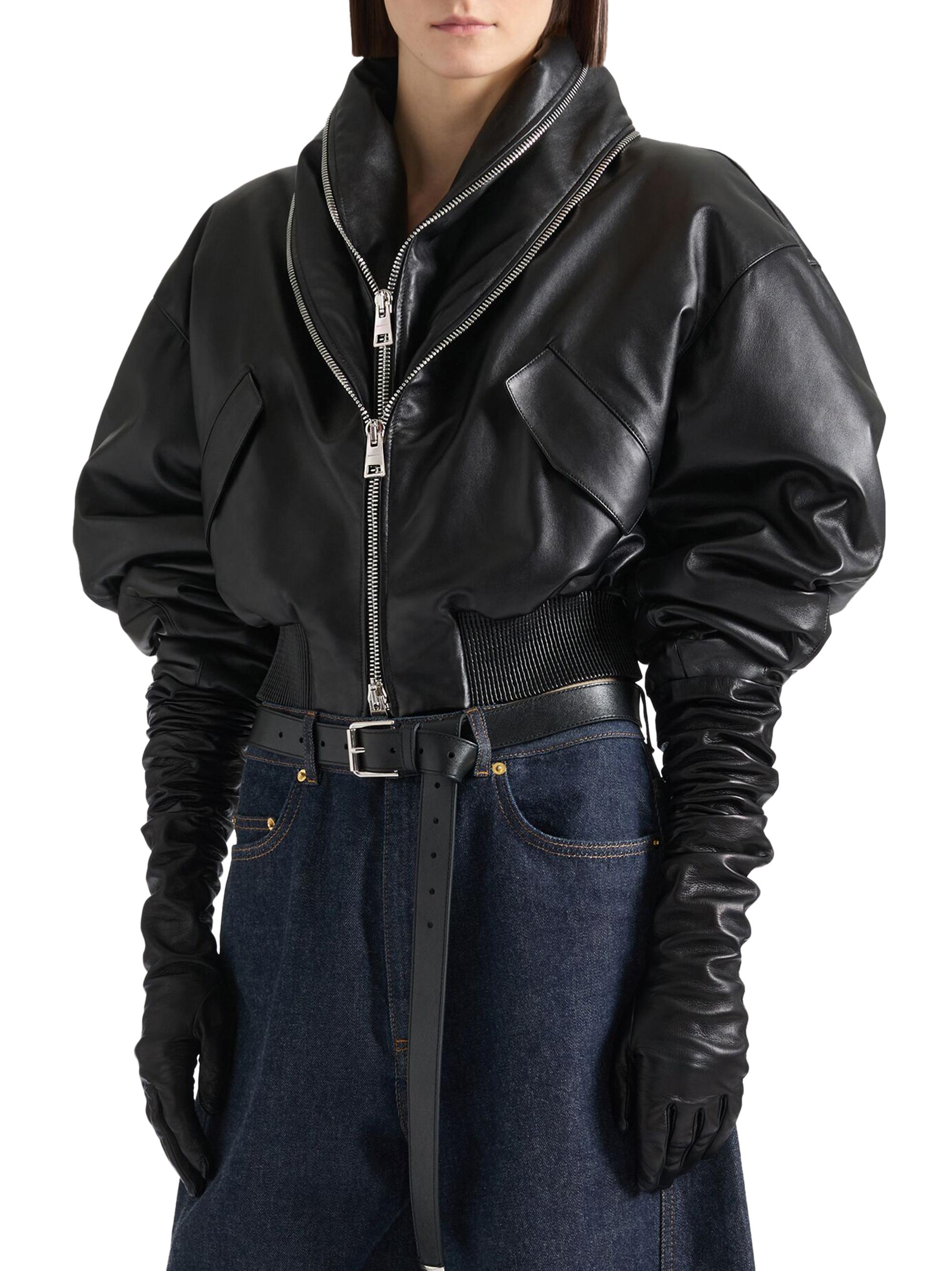 Givenchy Bomber in Nappa Leather with Zipped Shawl Collar | Saks