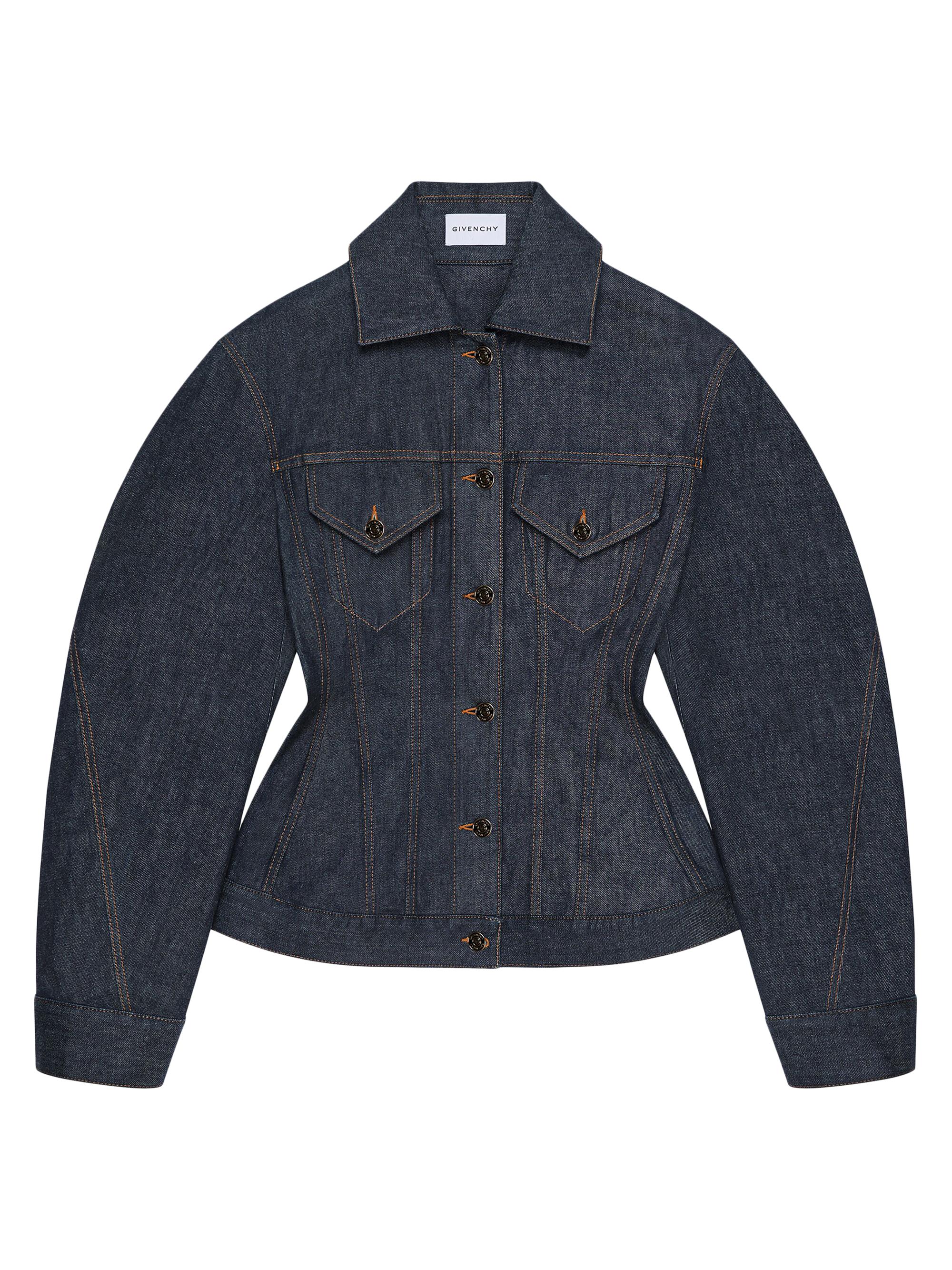 McQueen Peplum Denim Jacket | Saks Fifth Avenue