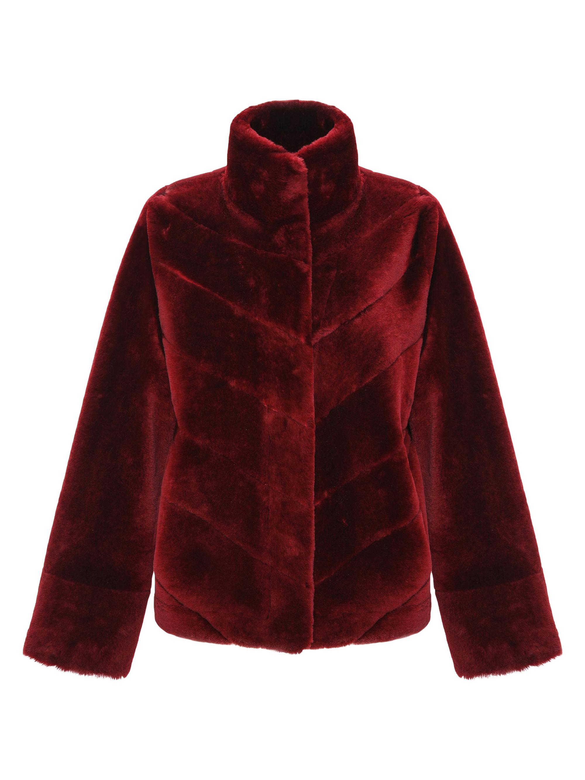 Gorski Women's Reversible Merino Shearling Lamb Chevron Jacket - Wine