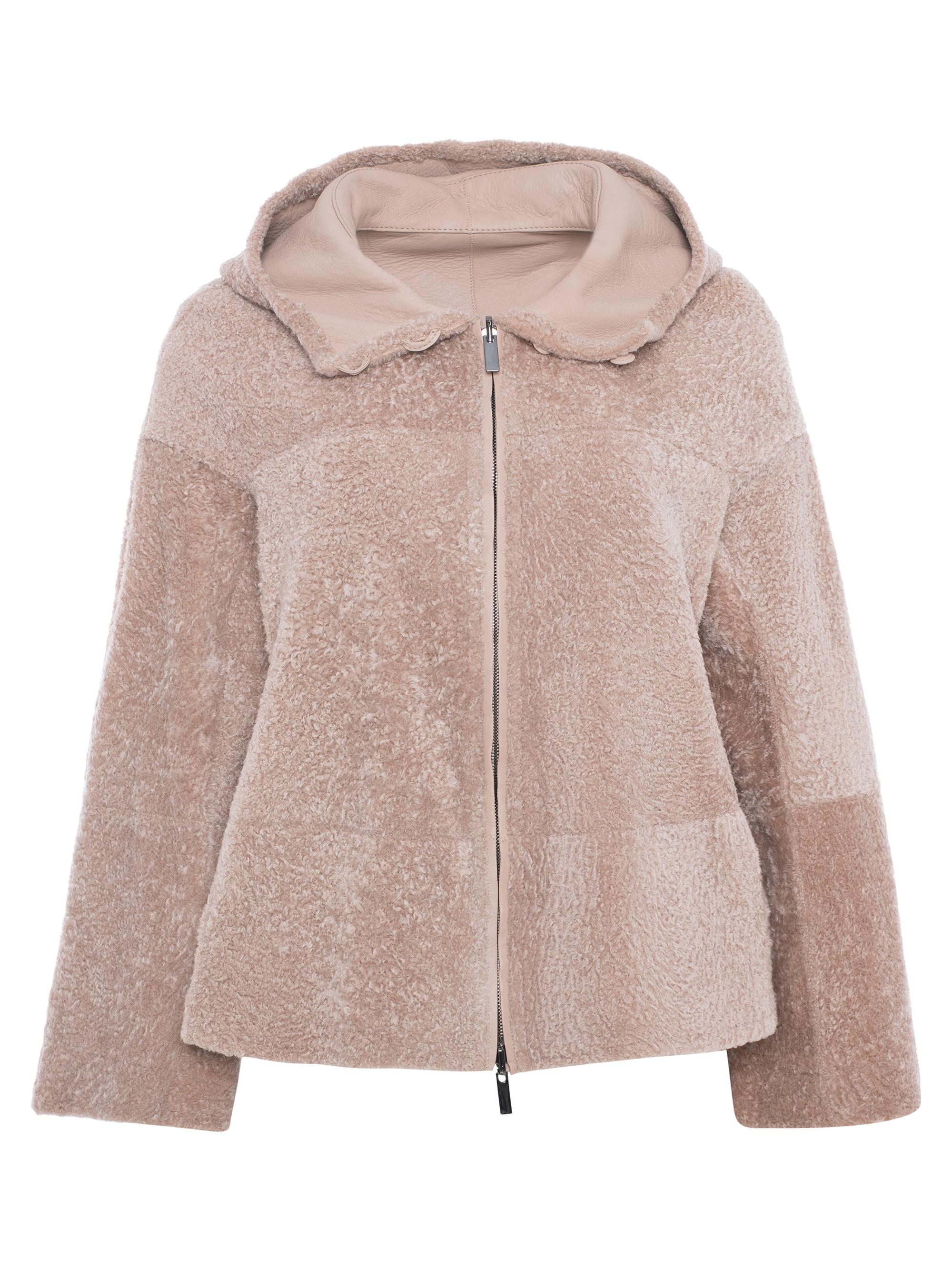 Gorski Women's Reversible New Zealand Shearling Lamb Zip Parka - Pink | Thumbnail 6