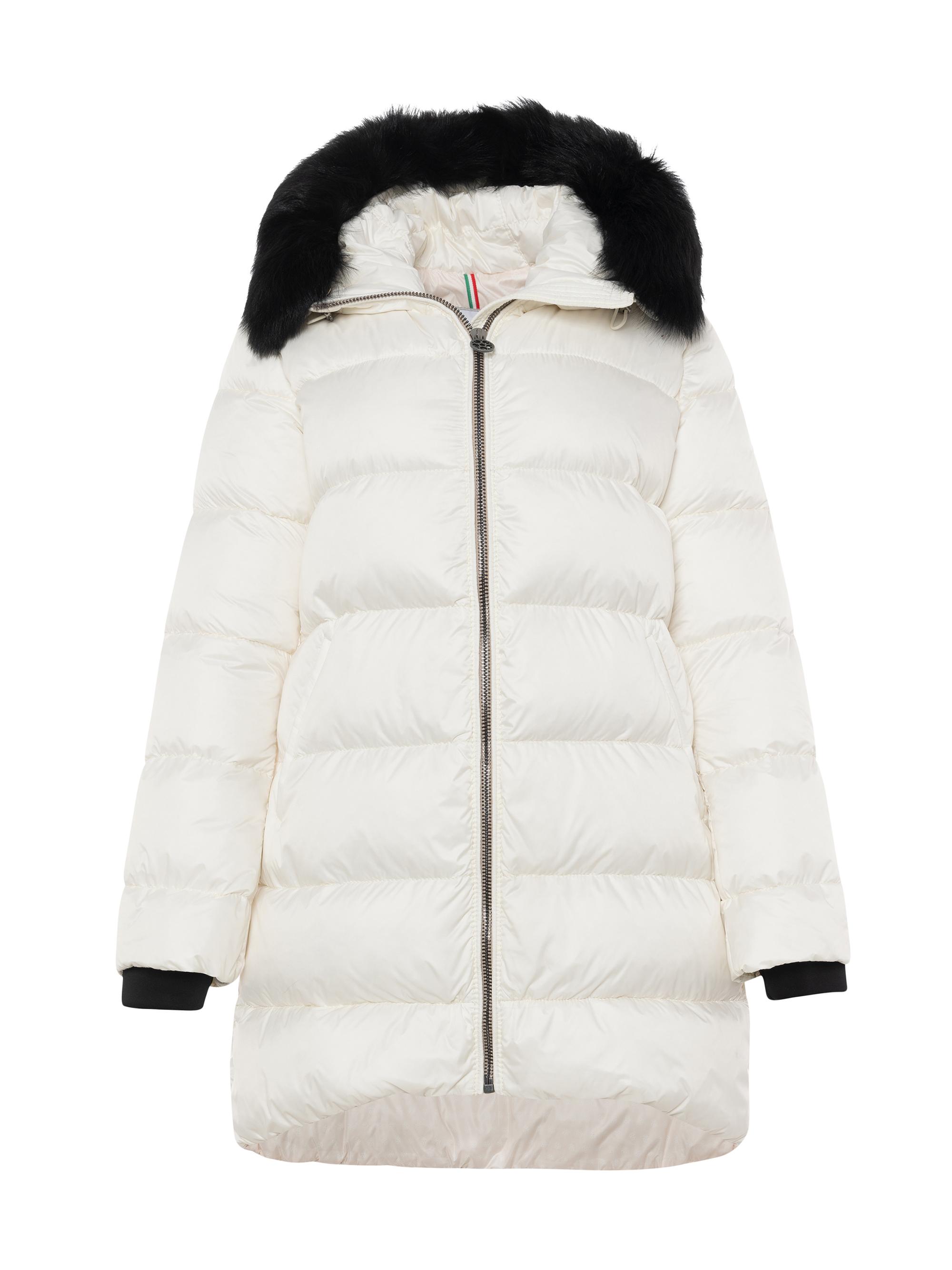 Gorski Women's Apres-Ski Jacket with Detachable Toscana Shearling Lamb Hood Trim -
