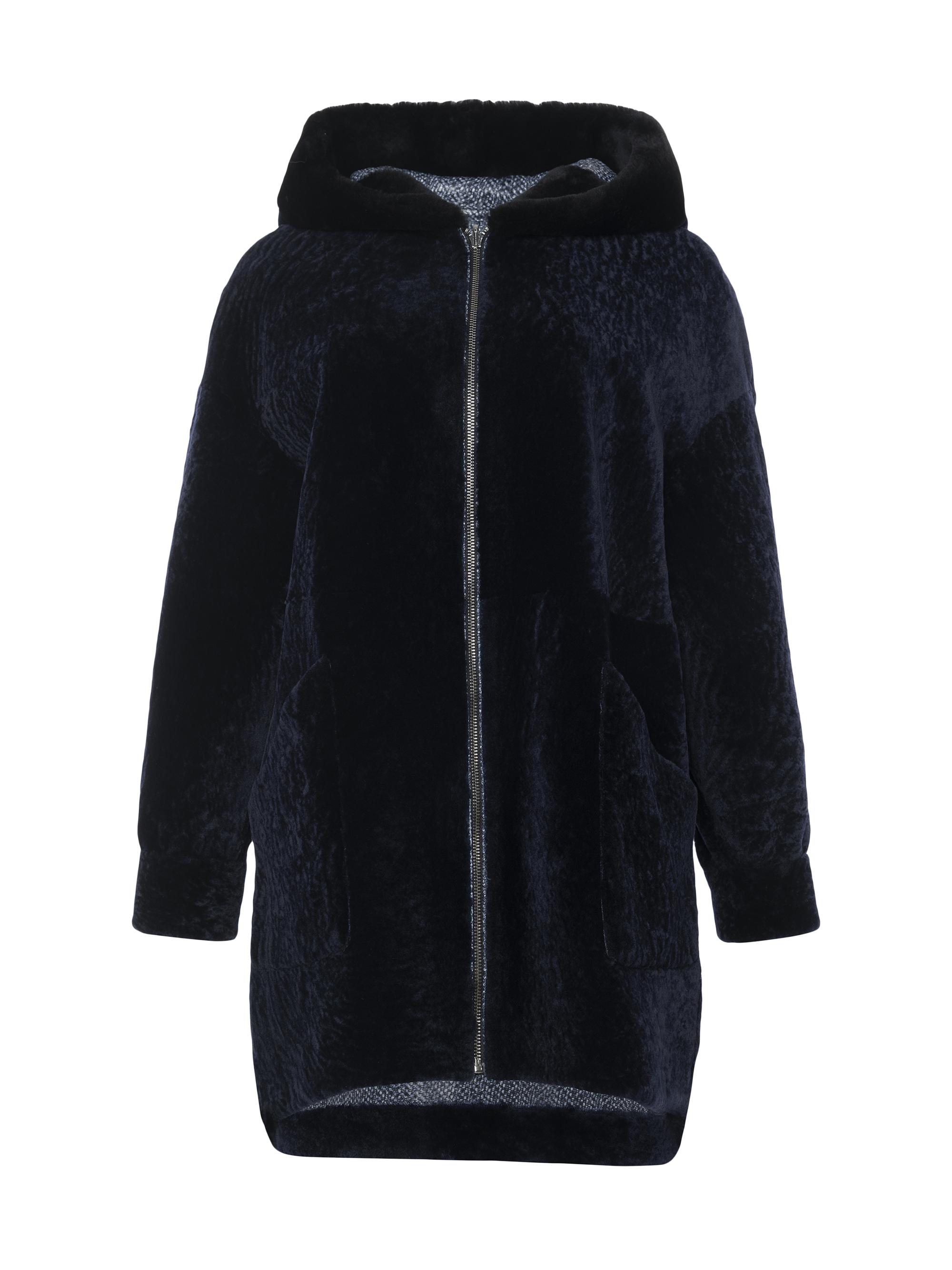 Gorski Women's Reversible Select Shearling Lamb Parka - Navy