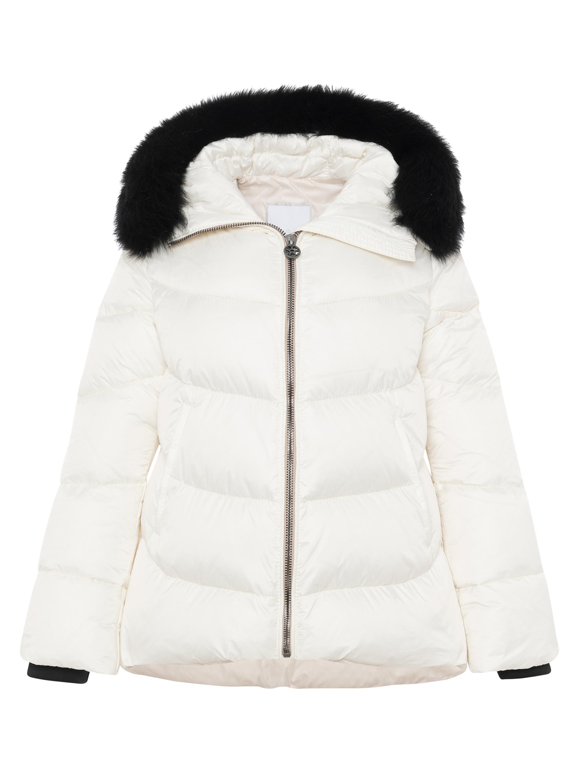 Gorski Women's Apres-Ski Jacket with Detachable Toscana Shearling Lamb Hood Trim -