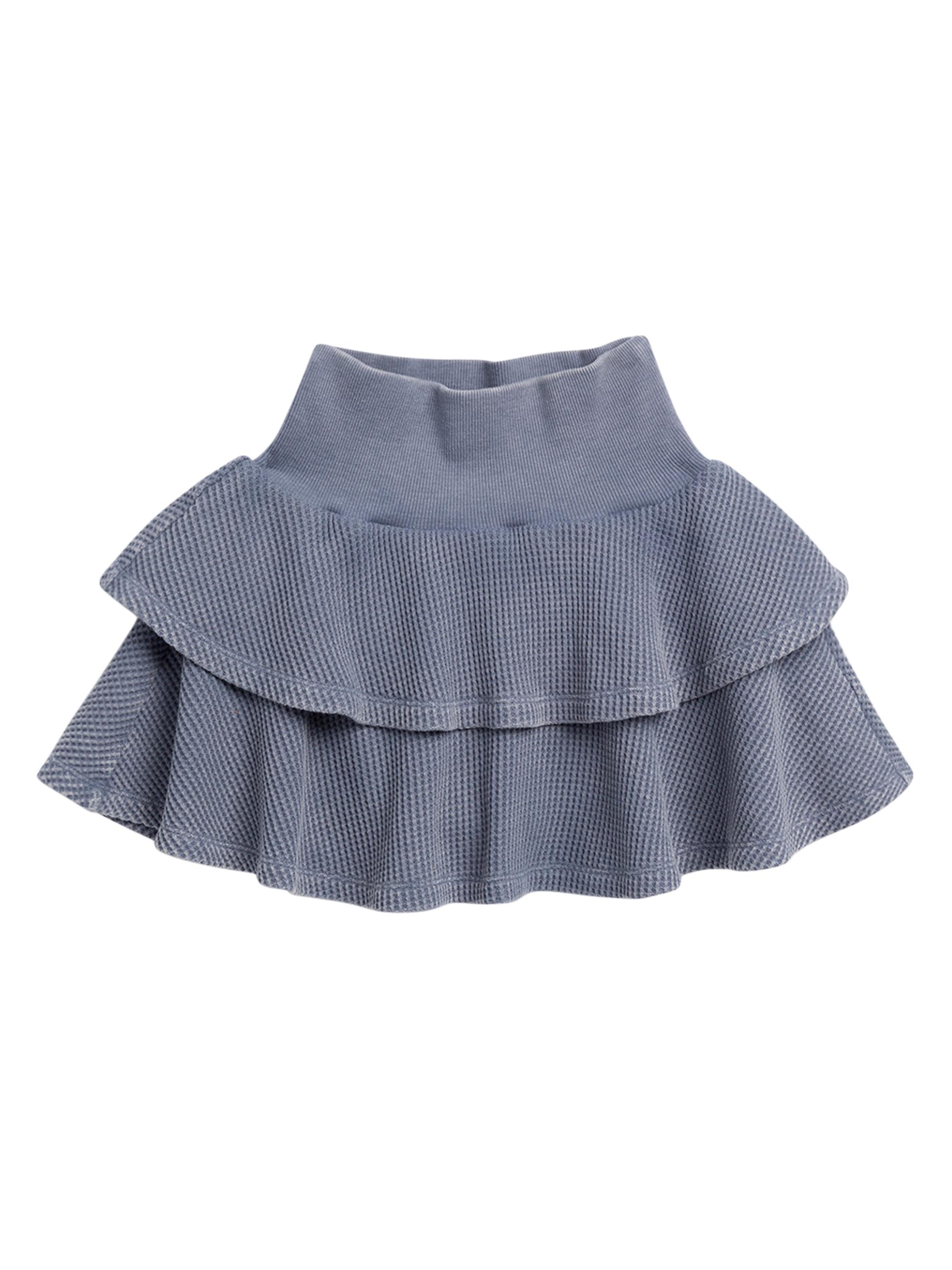Splendid Girl's Ruffled Thermal Miniskirt - Ash Navy