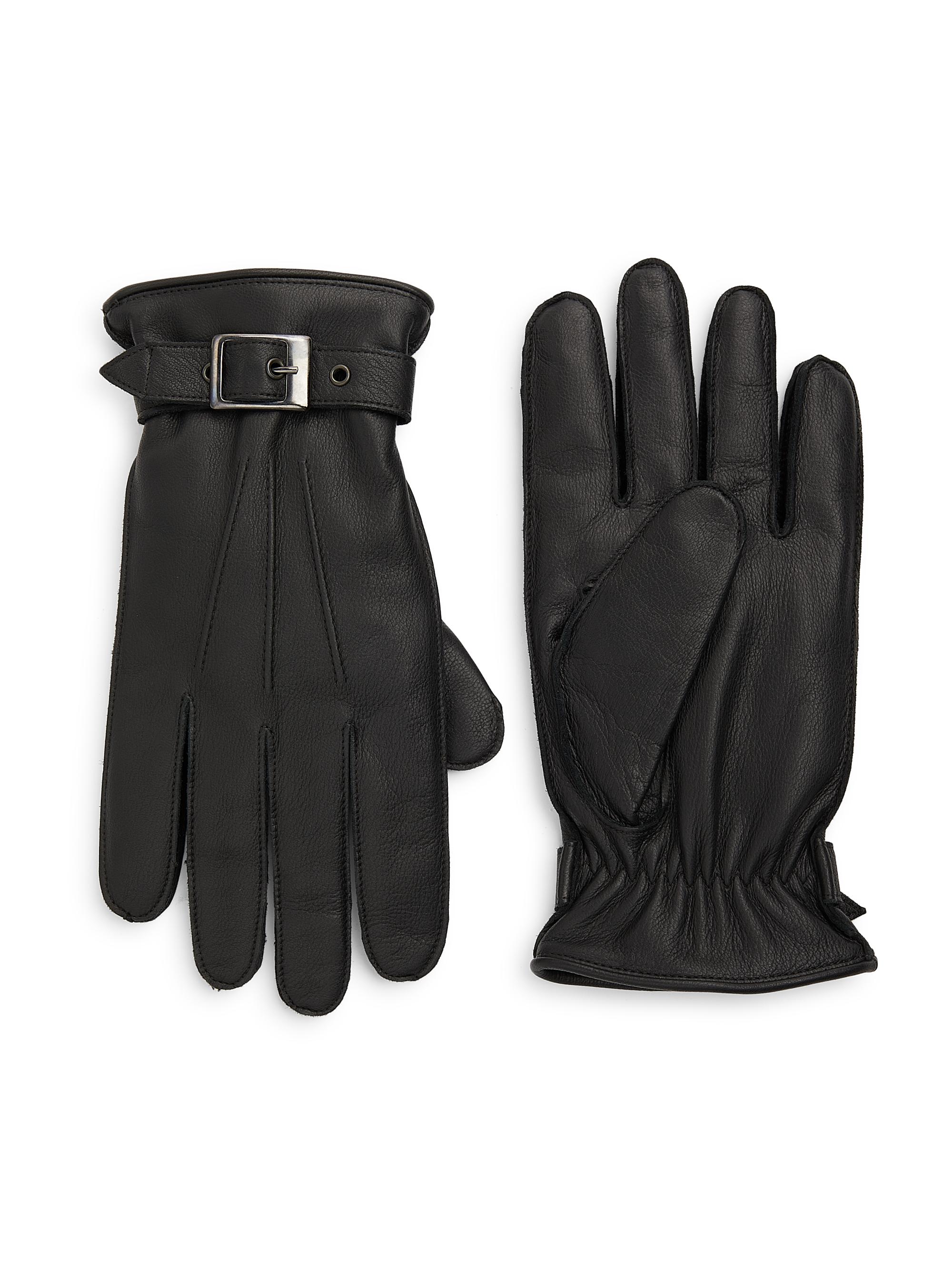 AMI Paris ADC Leather Patch Gloves | Saks Fifth Avenue