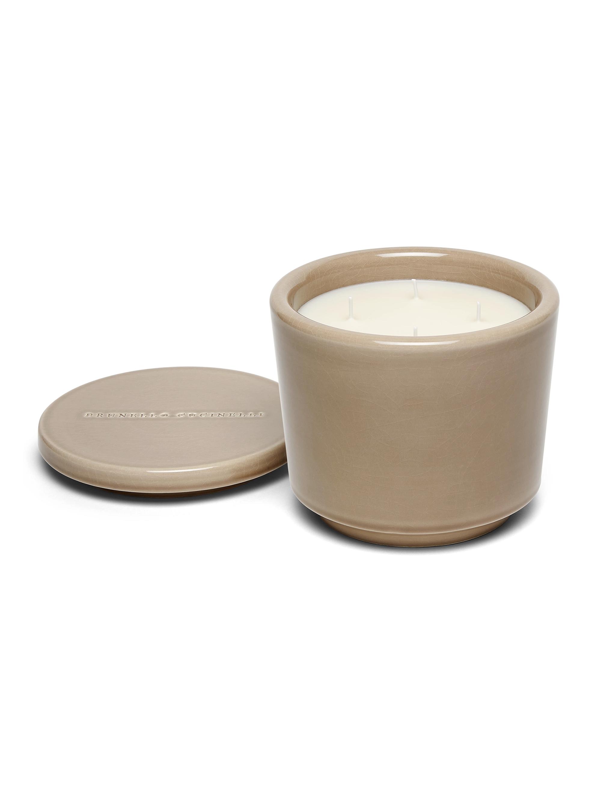 Brunello Cucinelli Maxi Scented Candle in Craquelé Ceramic - Mud