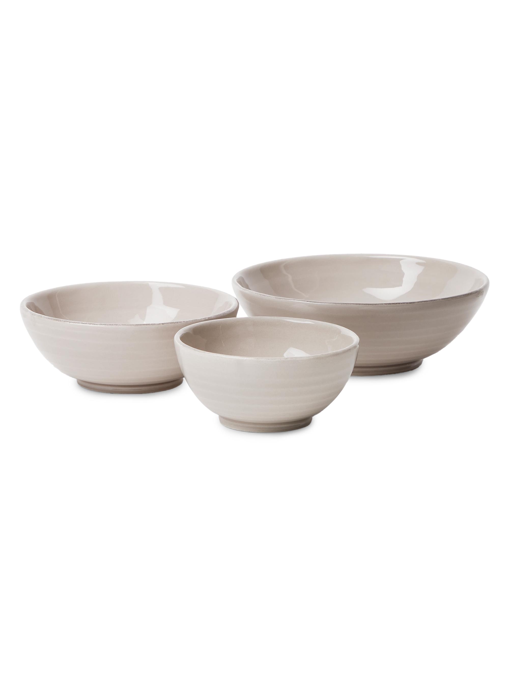 Brunello Cucinelli 3 Piece Traditional Ceramic Bowl Set - Brown
