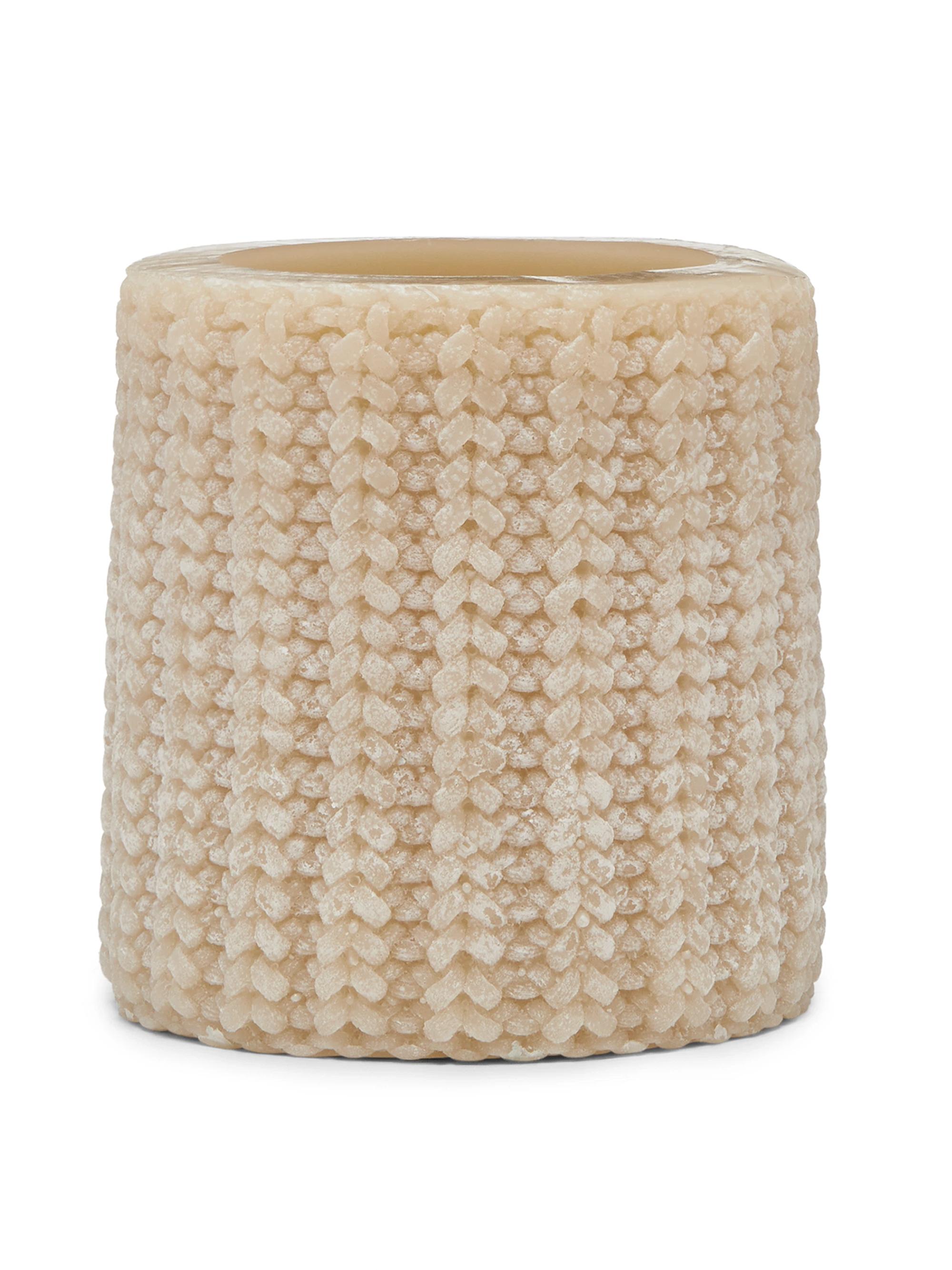 Brunello Cucinelli Small Wax Lantern with English Rib Knit Effect - Beige