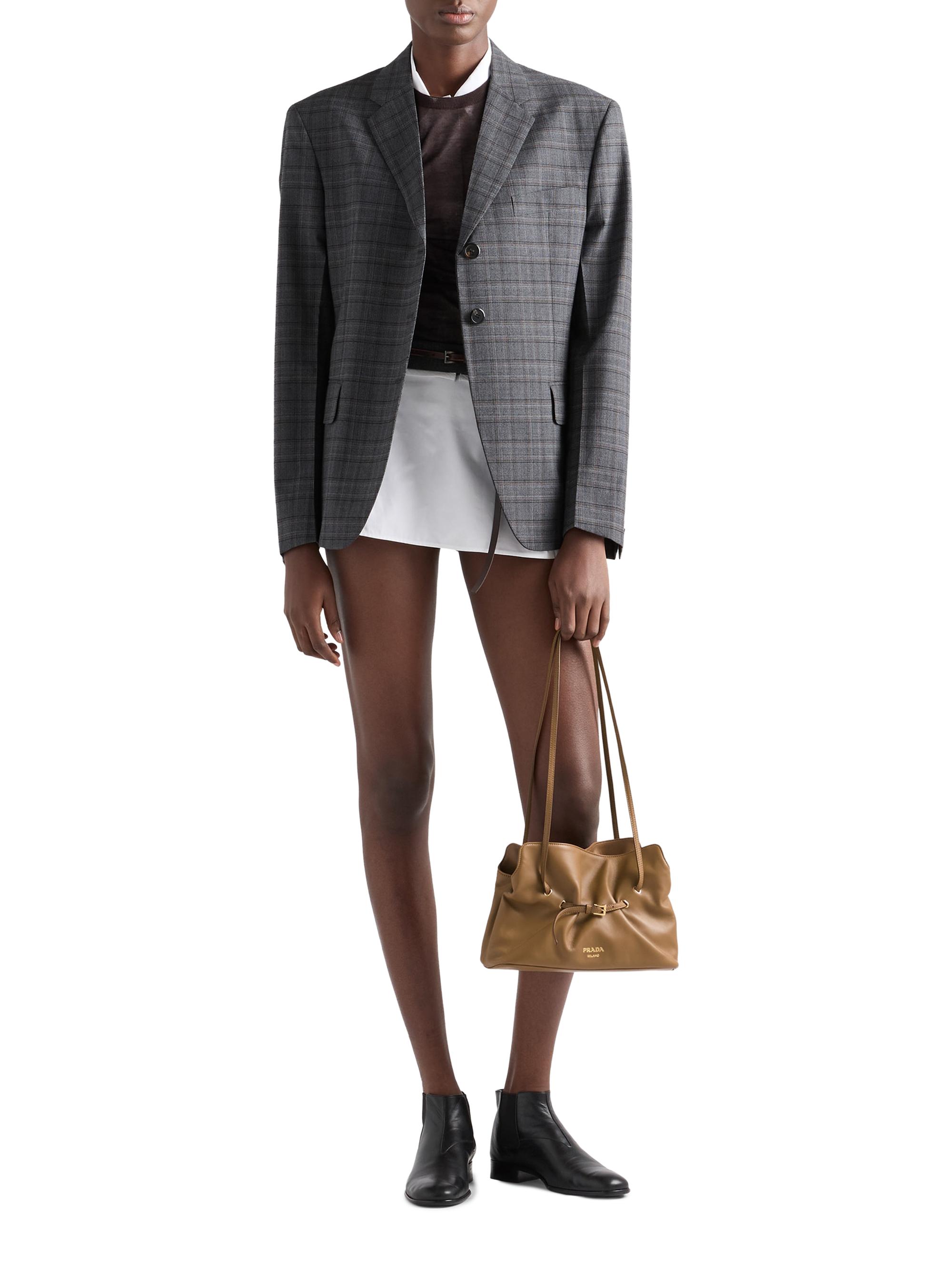 Prada Women's  Dada Nappa Leather Shoulder Bag - Brown