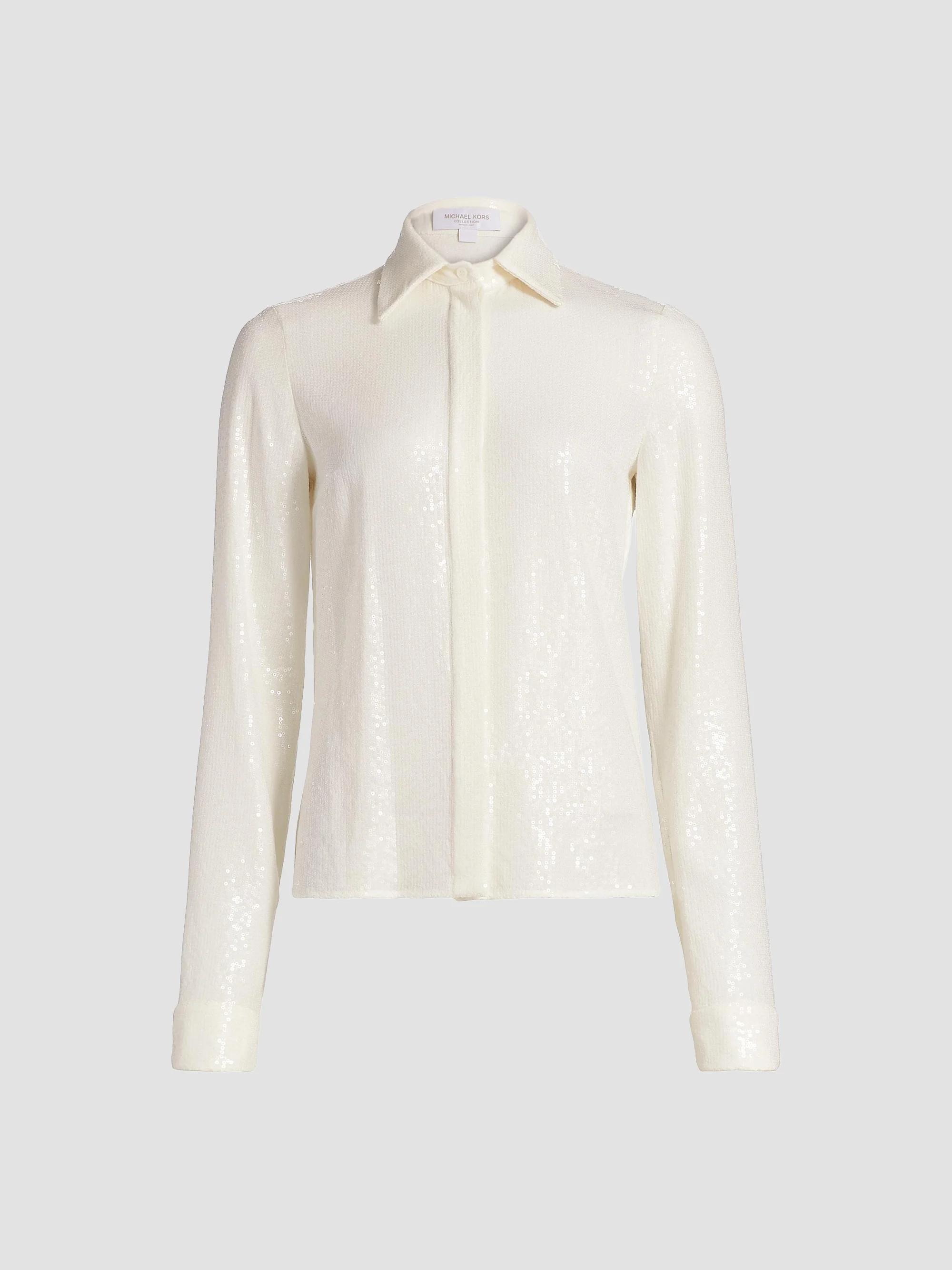 Women's Hansen Sequined Shirt - Ivory - Size 6