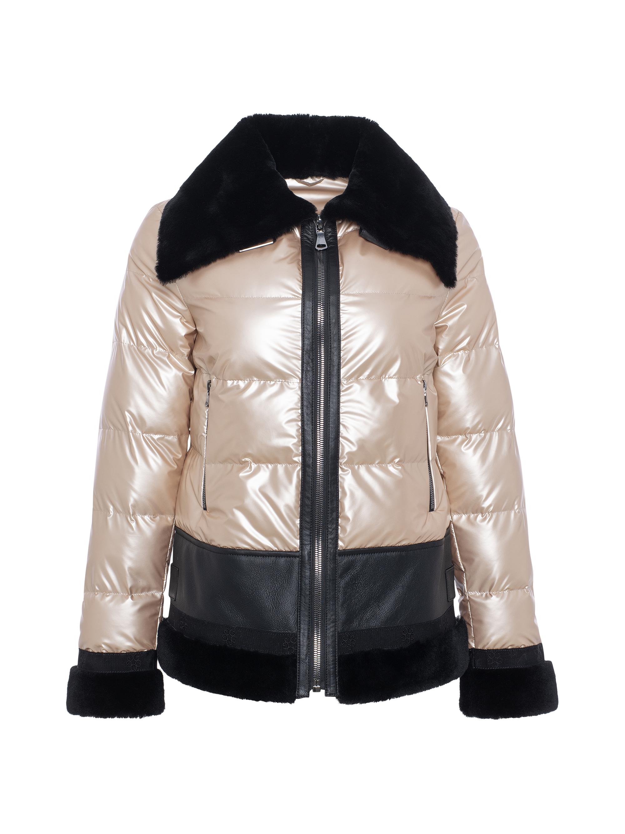 Gorski Women's Quilted Merino Shearling-Trim Jacket - Rose Gold
