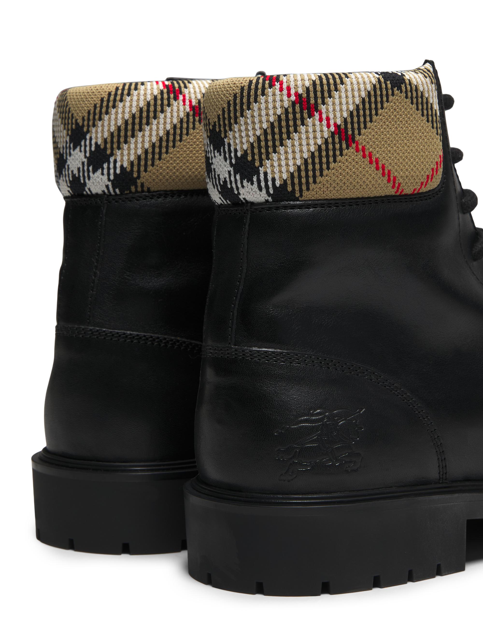 Burberry Rogue Leather Lace-Up Combat Boots | Saks Fifth Avenue