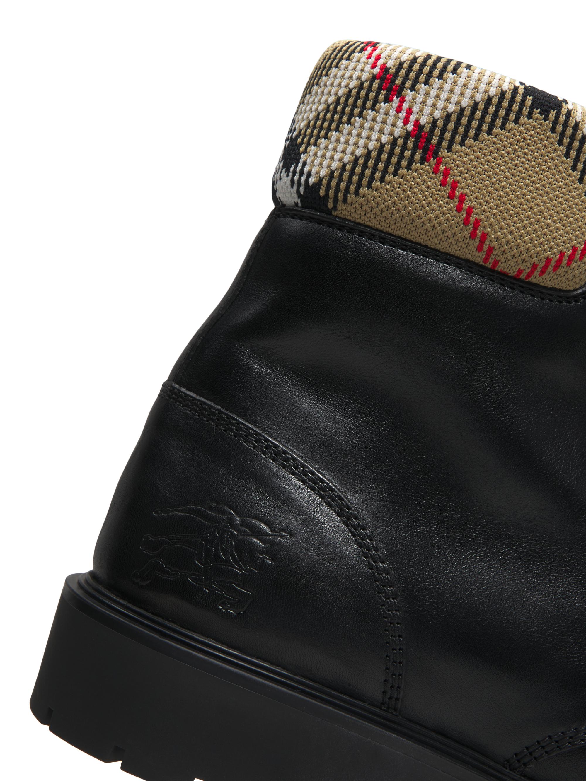 Burberry Rogue Leather Lace-Up Combat Boots | Saks Fifth Avenue