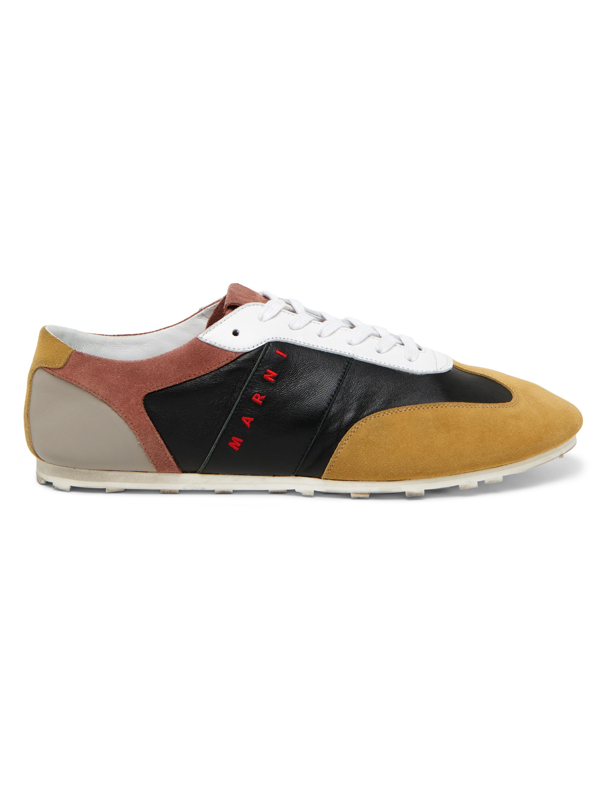 Marni Men's Retro Patchwork Sneakers - Green Black Pink Grey