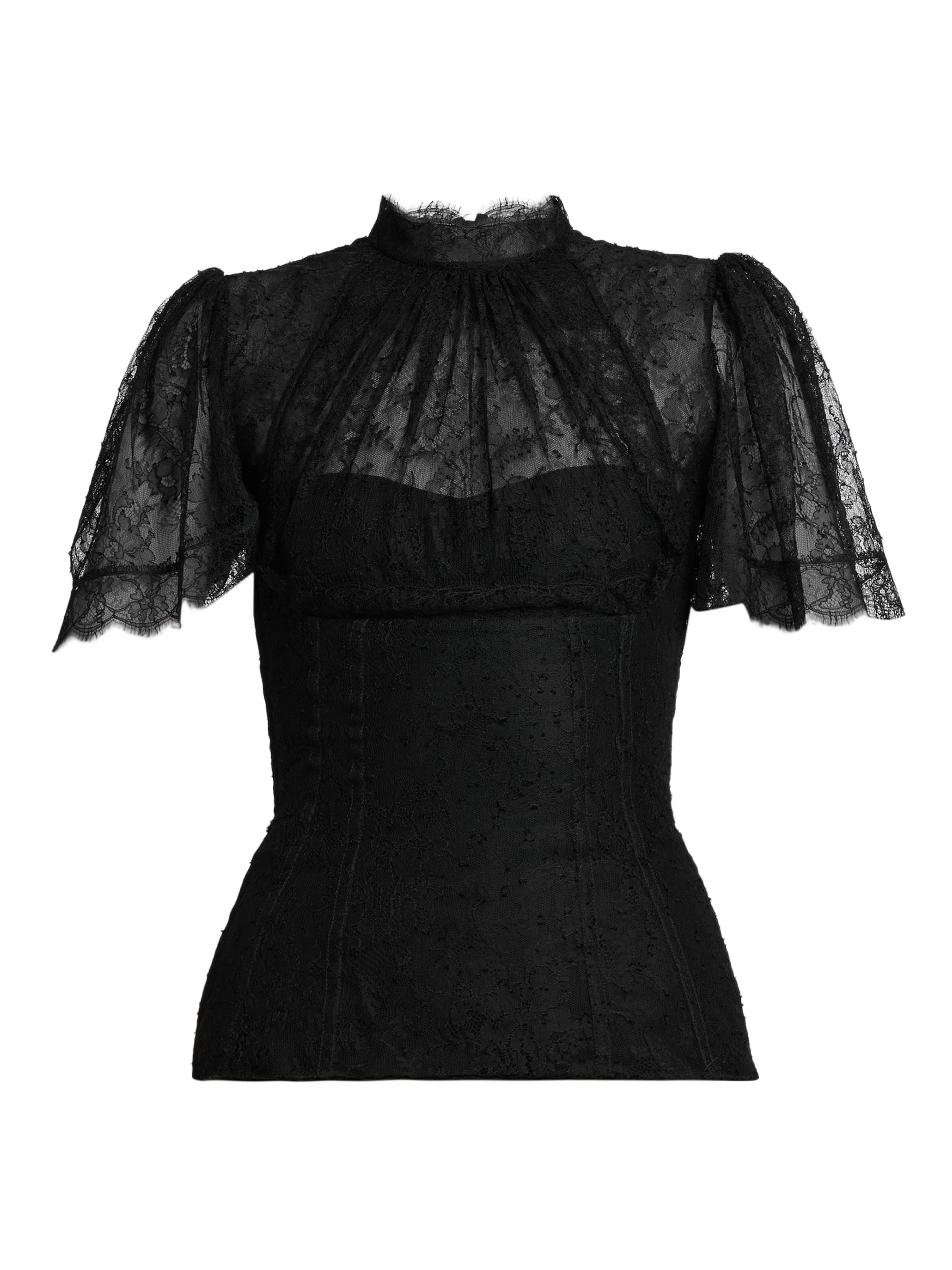 McQueen Women's Floral Lace Top - Black