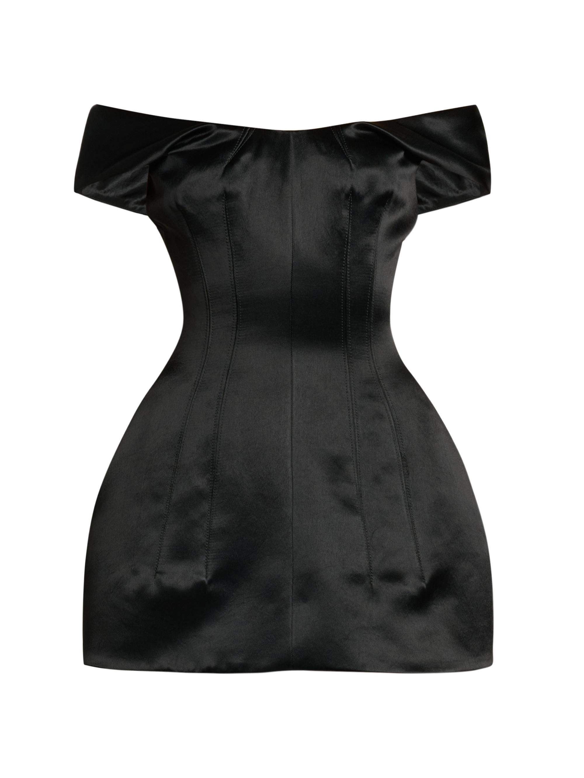 McQueen Women's Bonded Satin Cocktail Minidress - Black