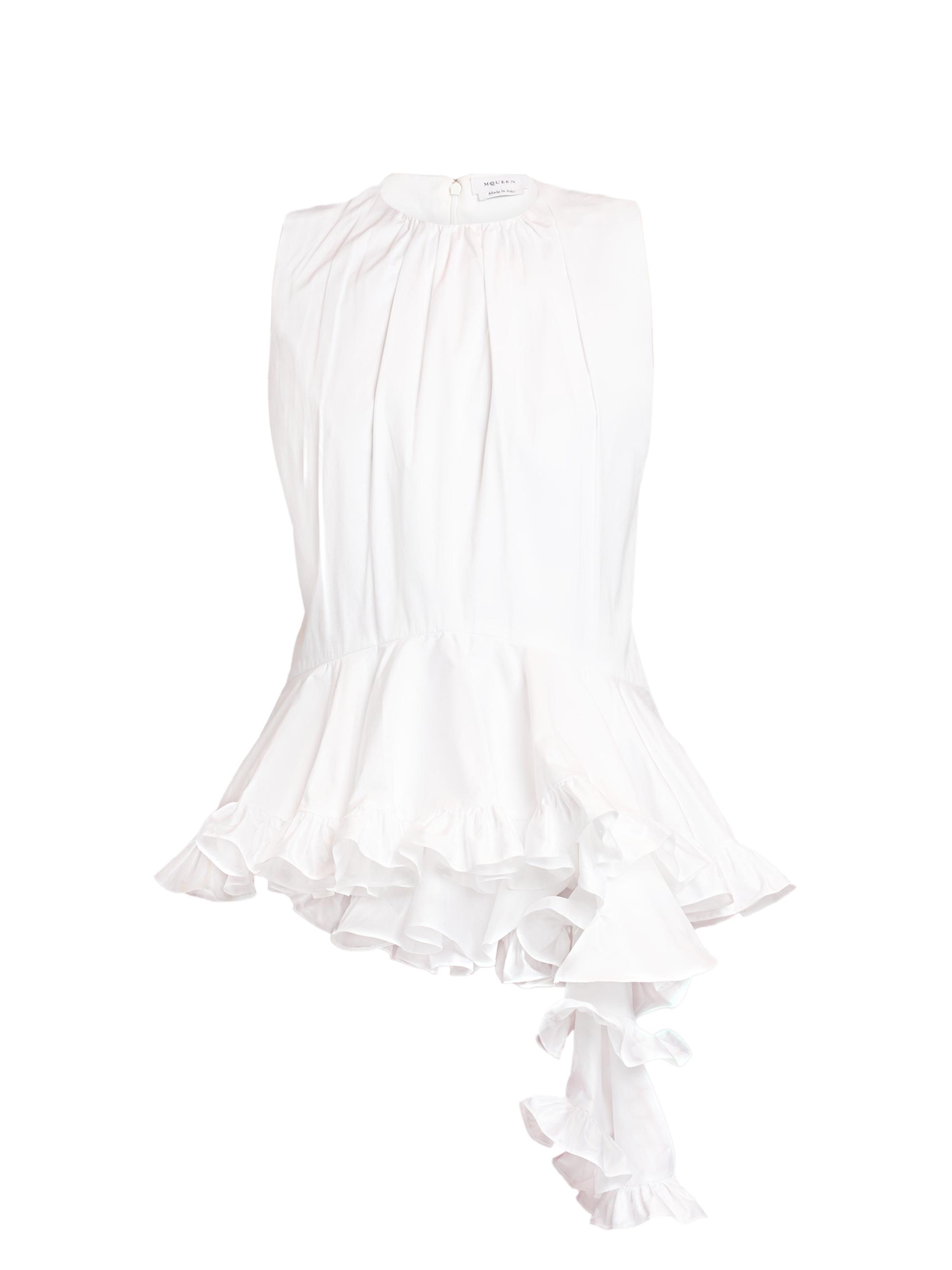 McQueen Women's Deconstructed Ruffle Top - Optical White