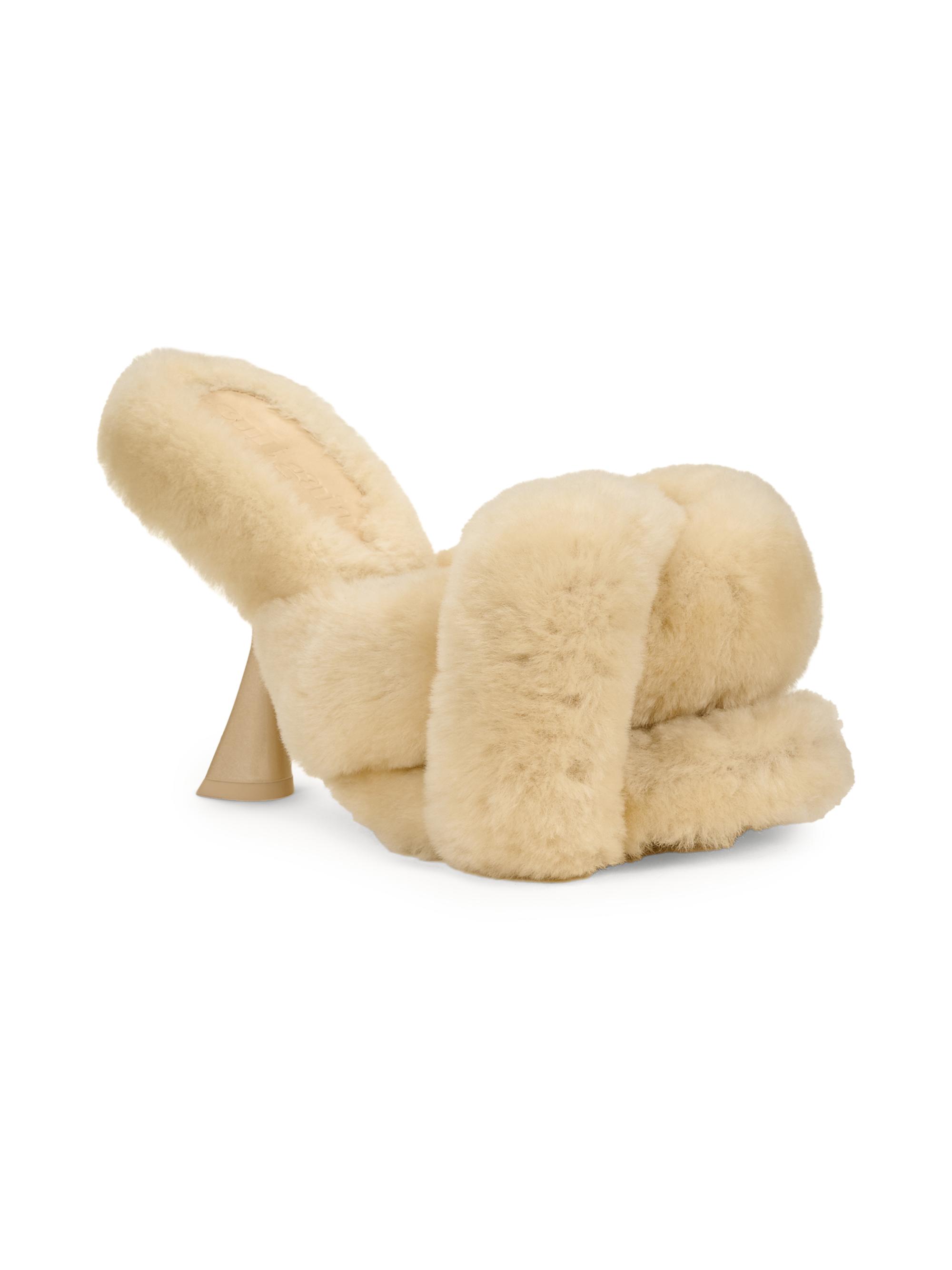 Cult Gaia Zabelle 100MM Shearling Sandals | Saks Fifth Avenue