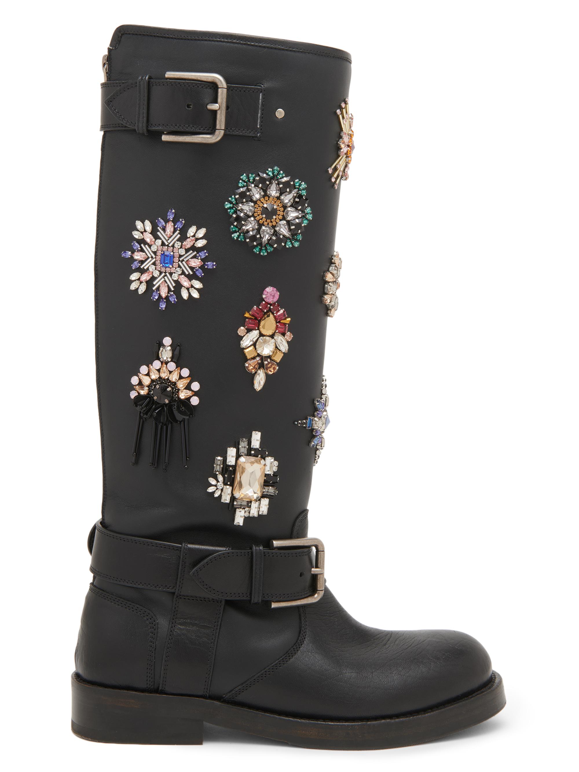 Dolce&Gabbana Buckle-Detail Leather Over-The-Knee Moto Boots