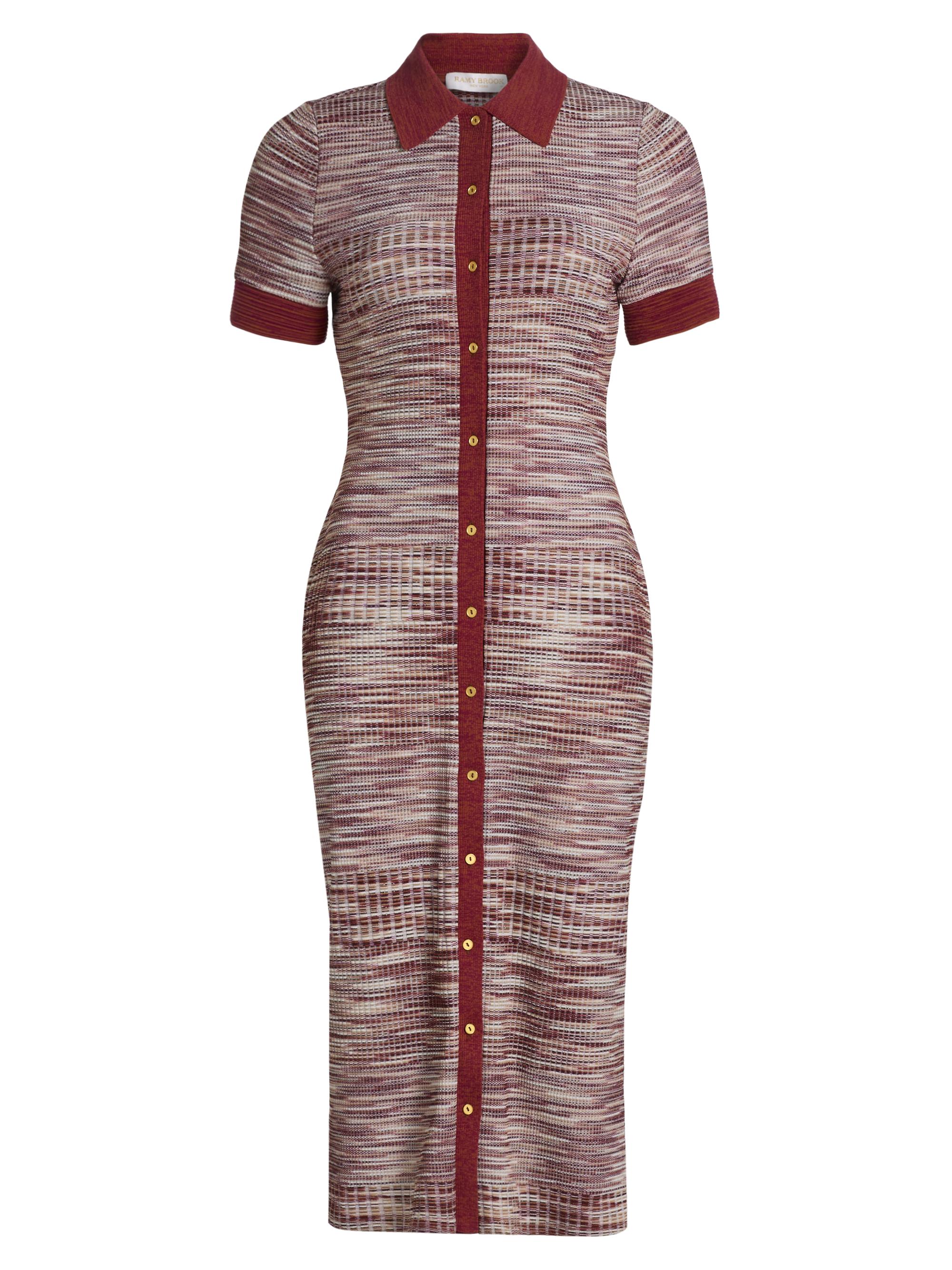 Ramy Brook Women's Elijah Stretch-Knit Midi-Dress - Amber Space Dye