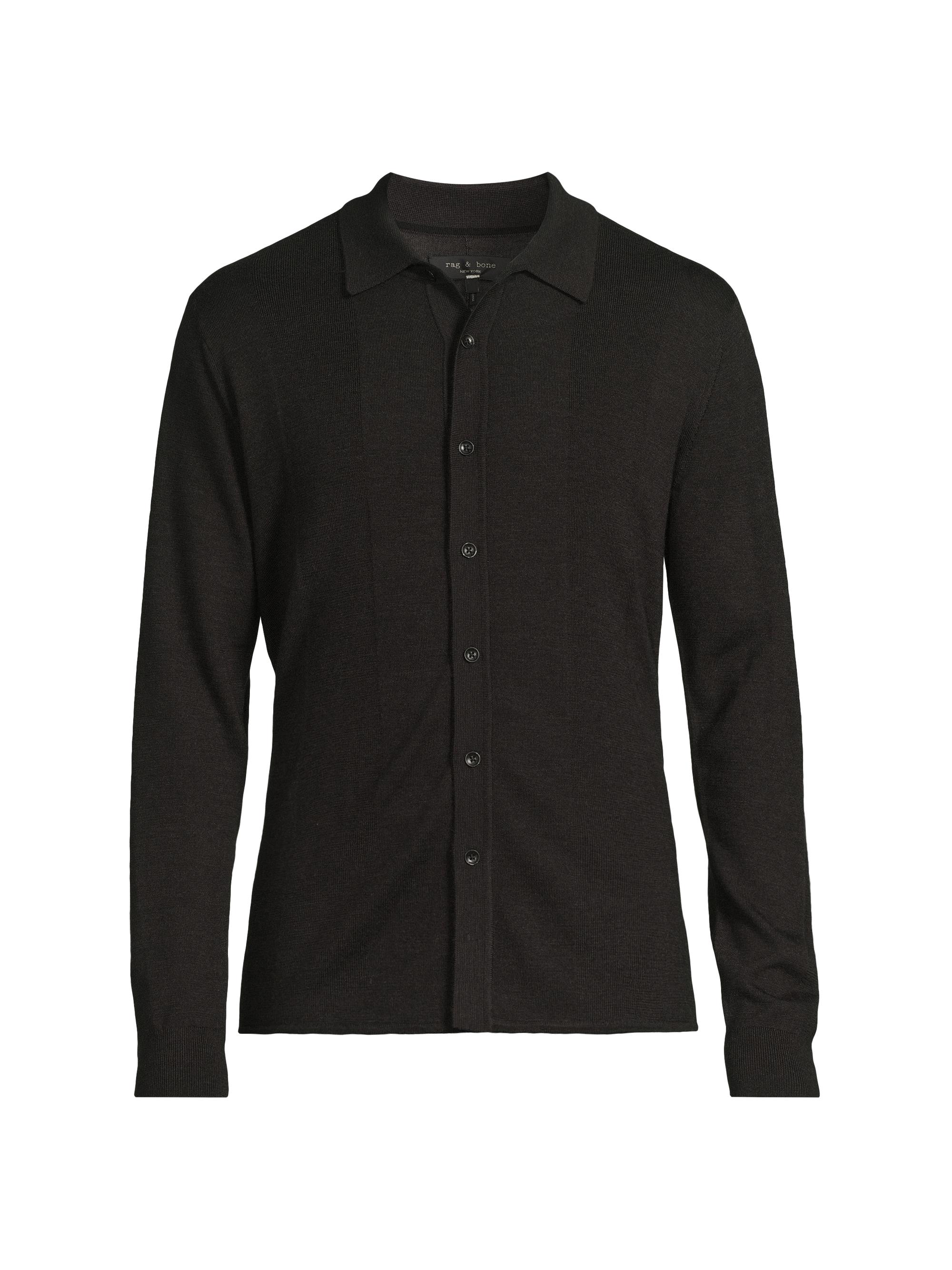 rag & bone Men's Crawford Wool-Cashmere Cardigan - Dark Brown