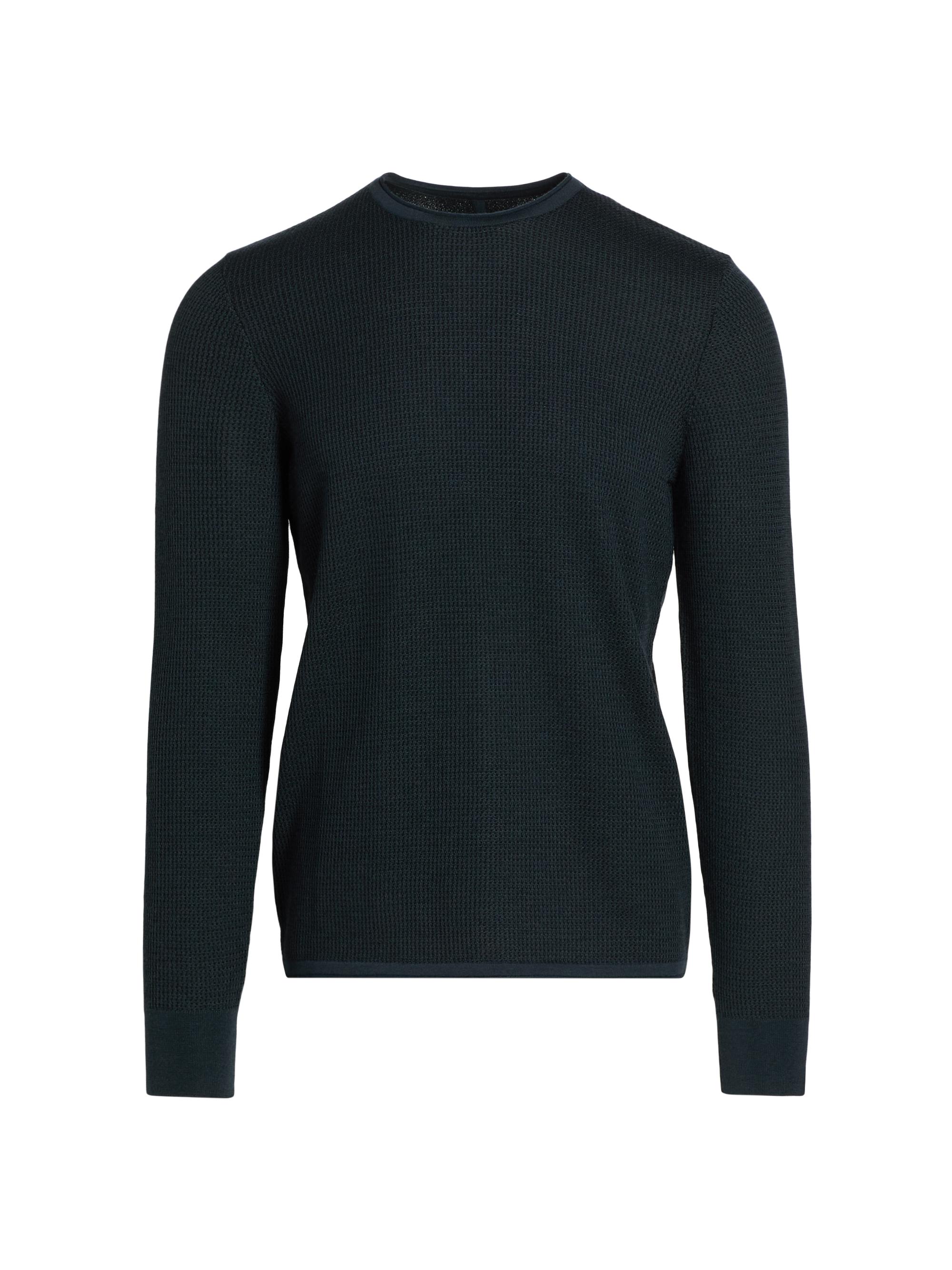 Emporio Armani Textured Wool Jacquard Crewneck Sweater | Saks