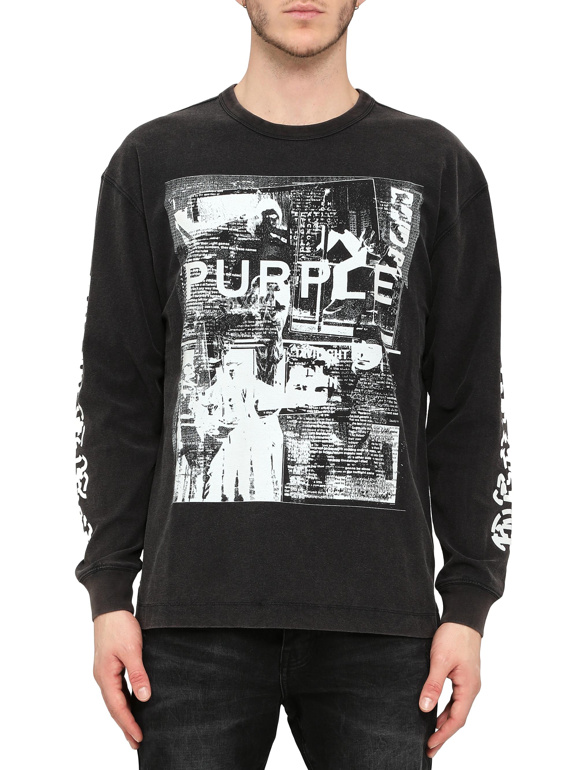 Purple Brand Men's Graphic Cotton T-Shirt - Black