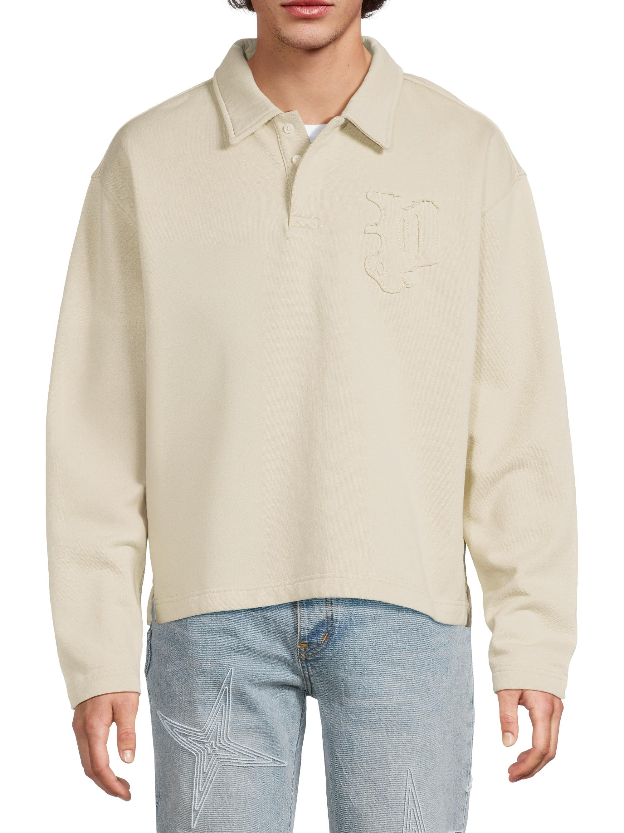 Purple Brand Fleece Crossback Polo Sweater | Saks Fifth Avenue