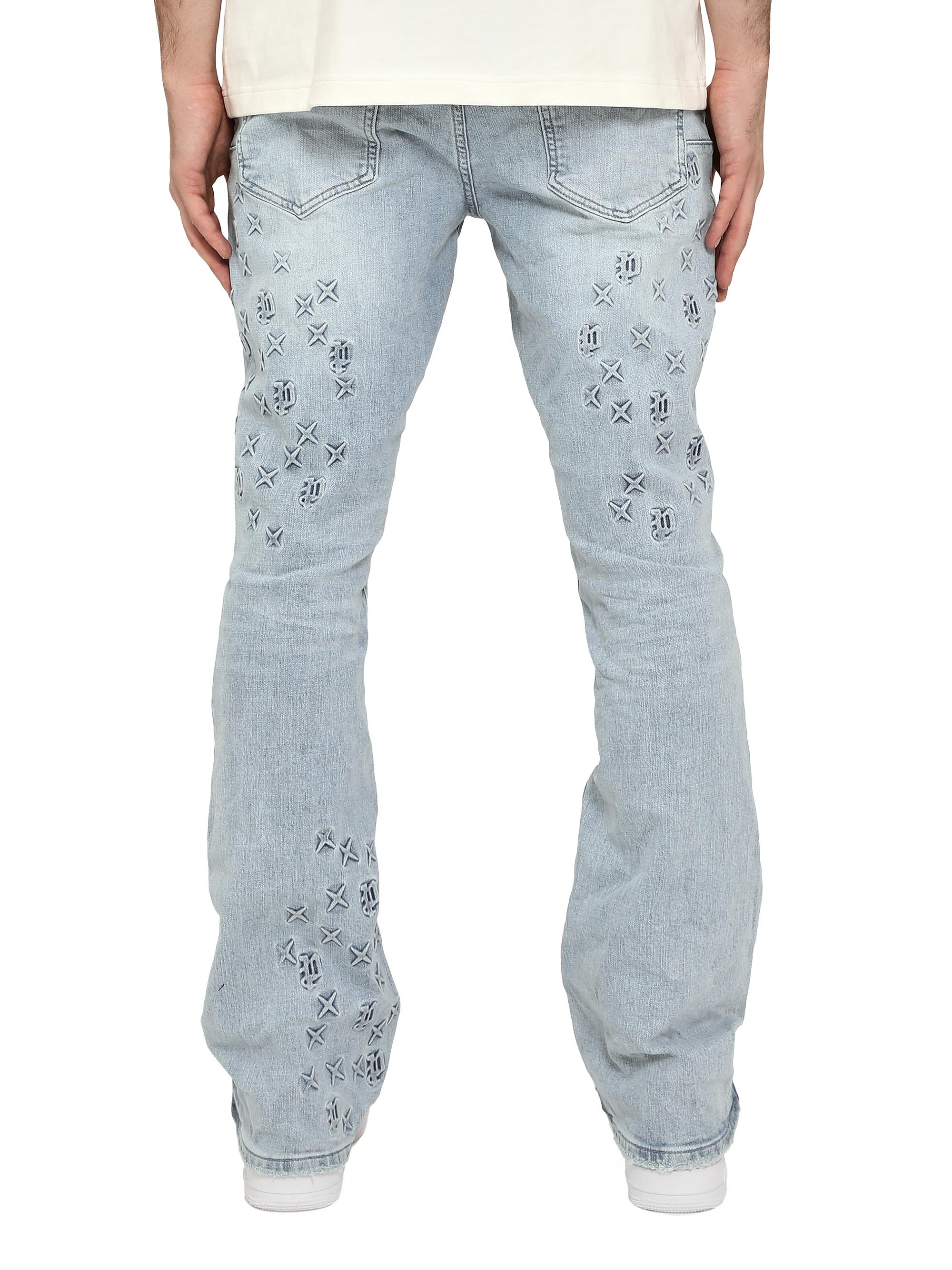 Purple Brand Embossed Stretch-Cotton Flared Jeans | Saks Fifth Avenue