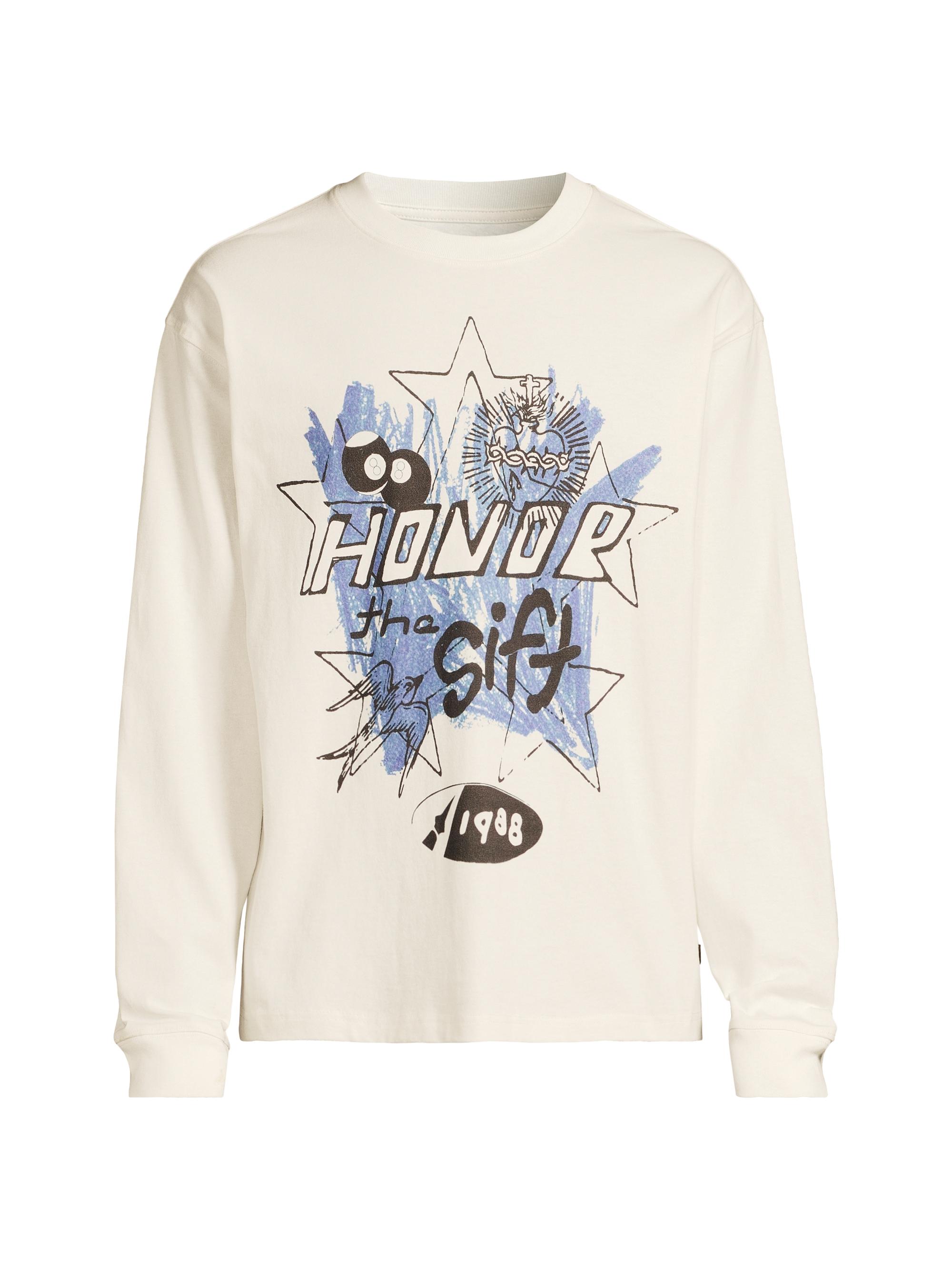 Honor The Gift Men's Pop Art Graphic Cotton Sweatshirt - White