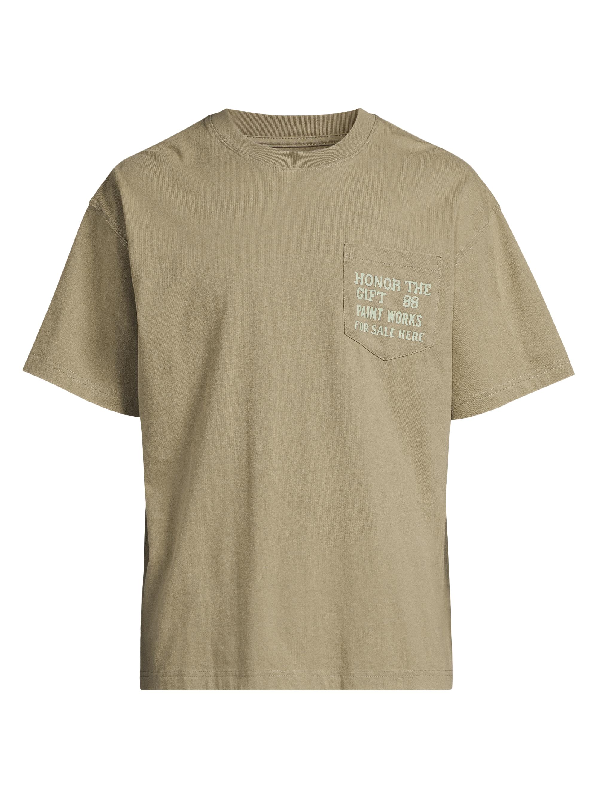 Honor The Gift Men's Paint Works Logo Cotton T-Shirt - Taupe