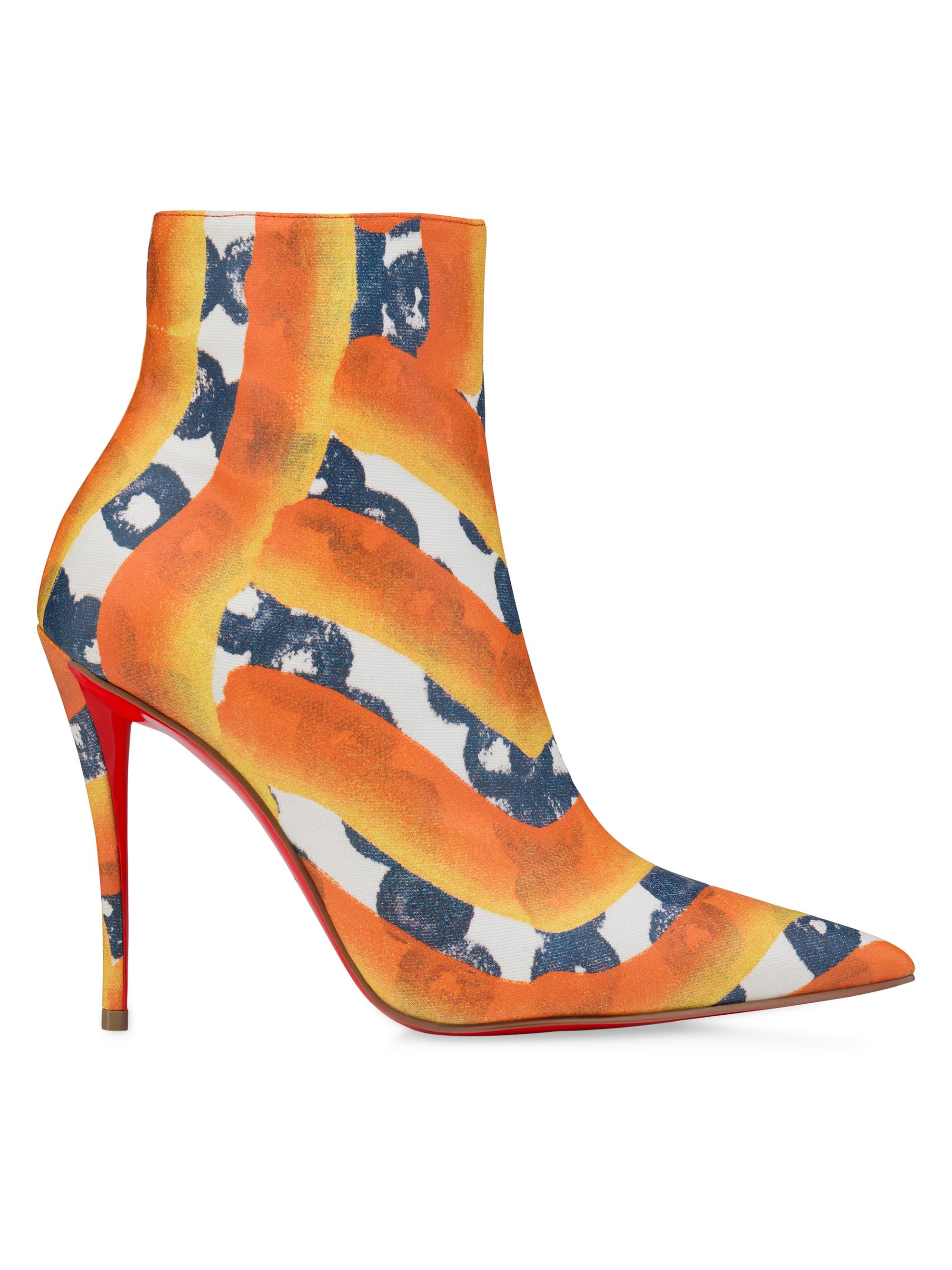 Christian Louboutin Women's Miss Z Booty Zipped 100MM Booties - Magma