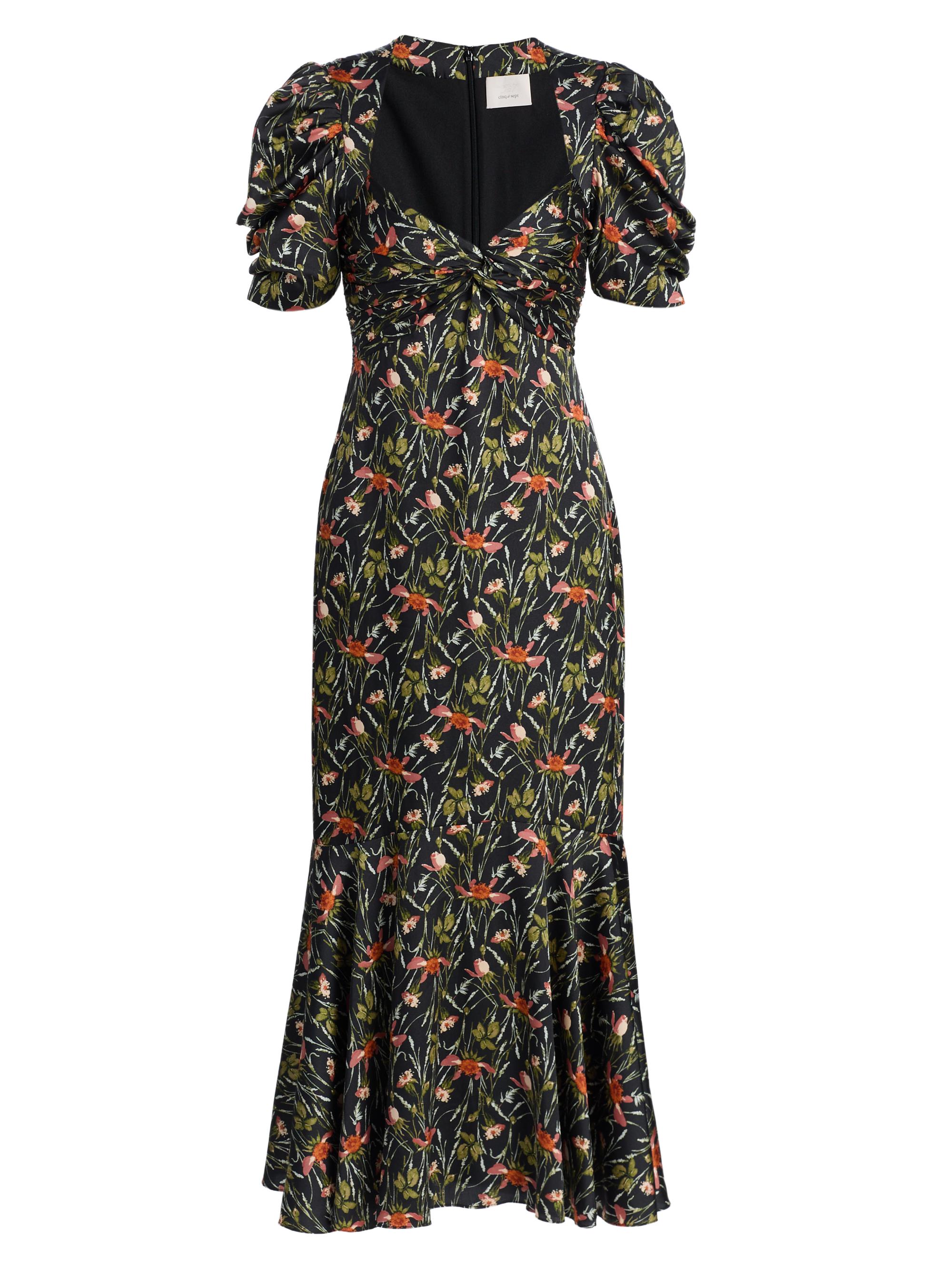 Cinq à Sept Women's Windswept Meadow Wilma Midi-Dress - Black Multi