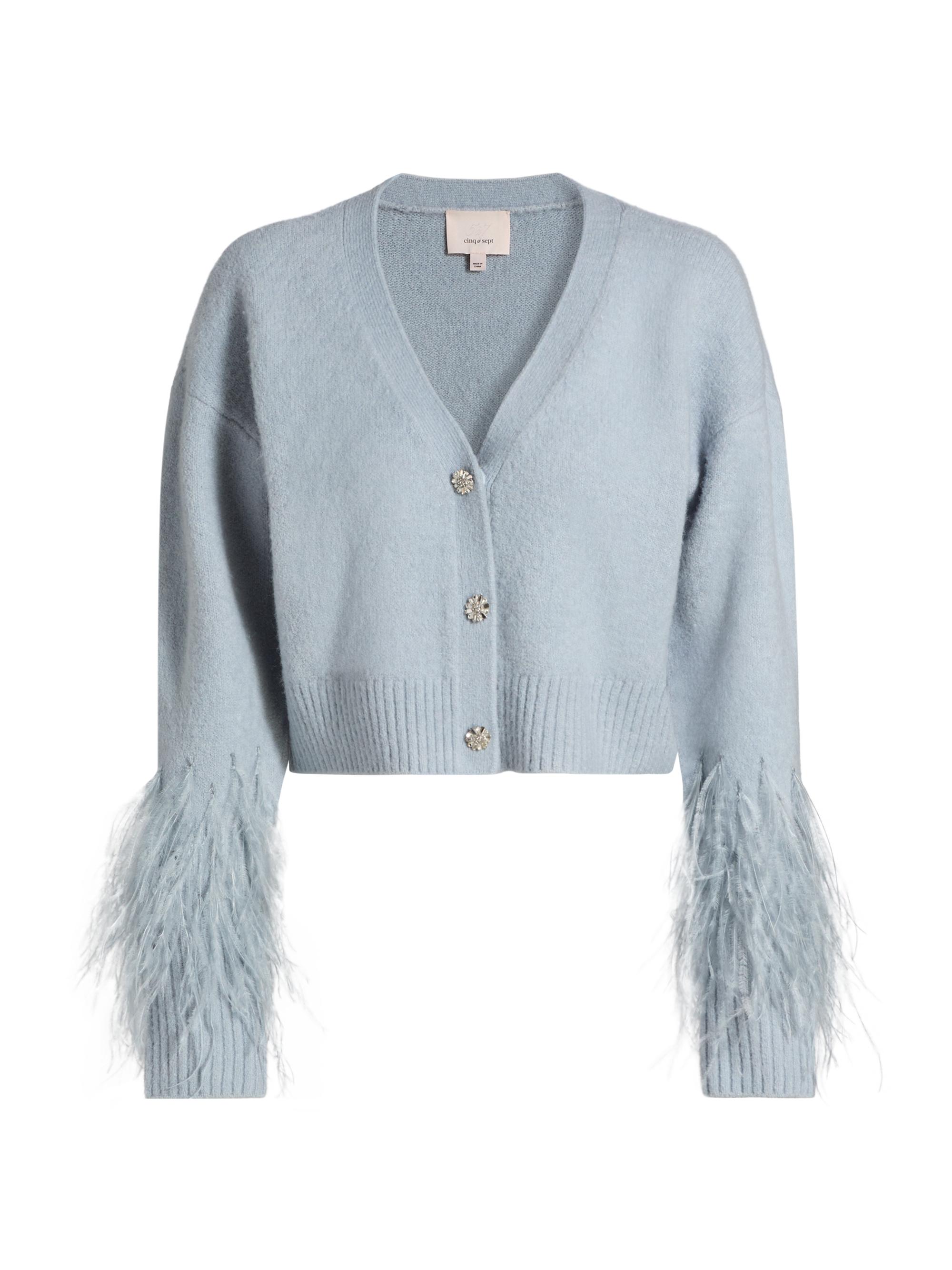 トップス Mmeeme Feather knit cami cardigan Blue エムミーエメ Feather knit cami & cardigan ブルー M me eme Feather